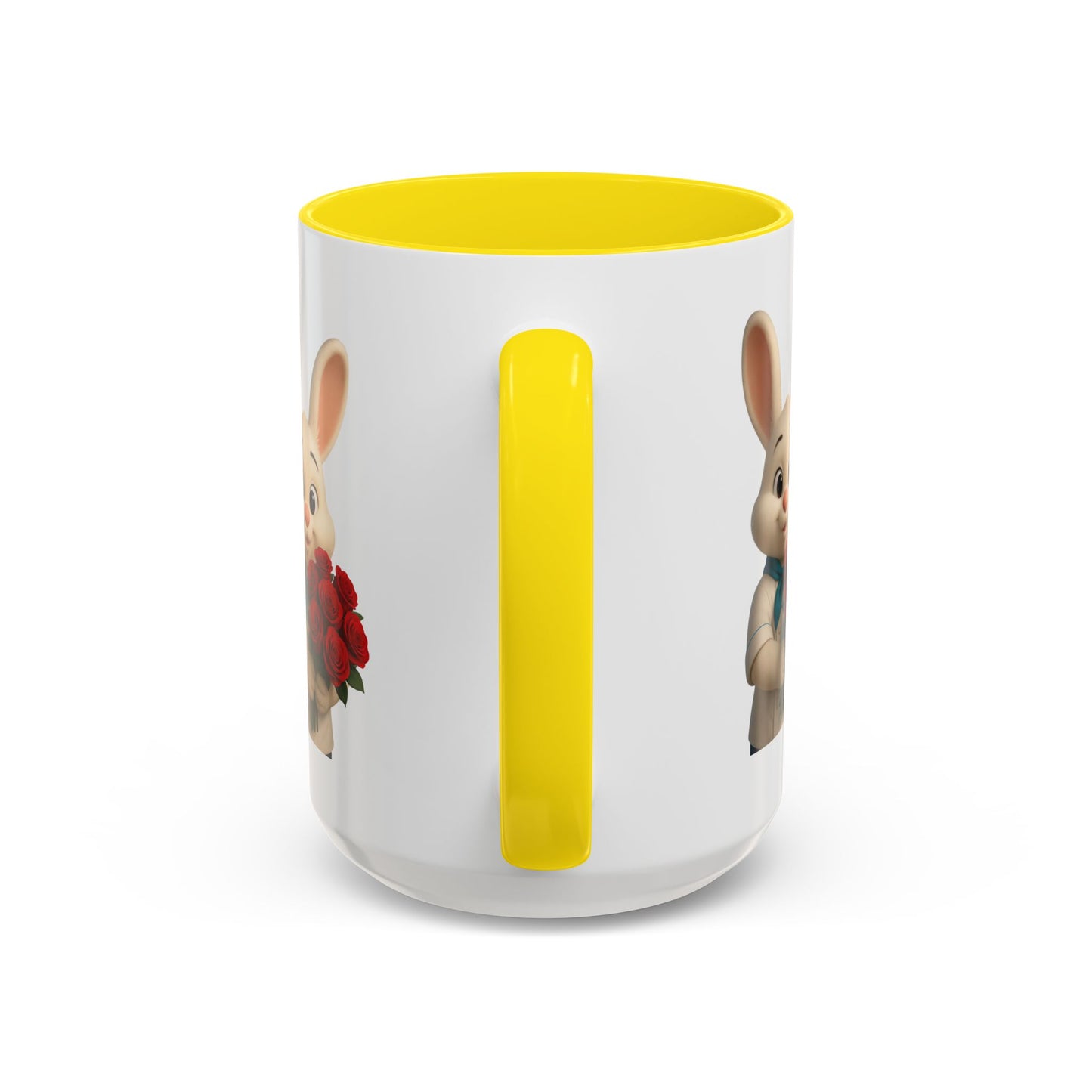 Cute Bunny Coffee Mug, Spring Gift, Valentine’s Day, Easter, Kitchen Decor, Gift for Animal Lovers, Floral Mug