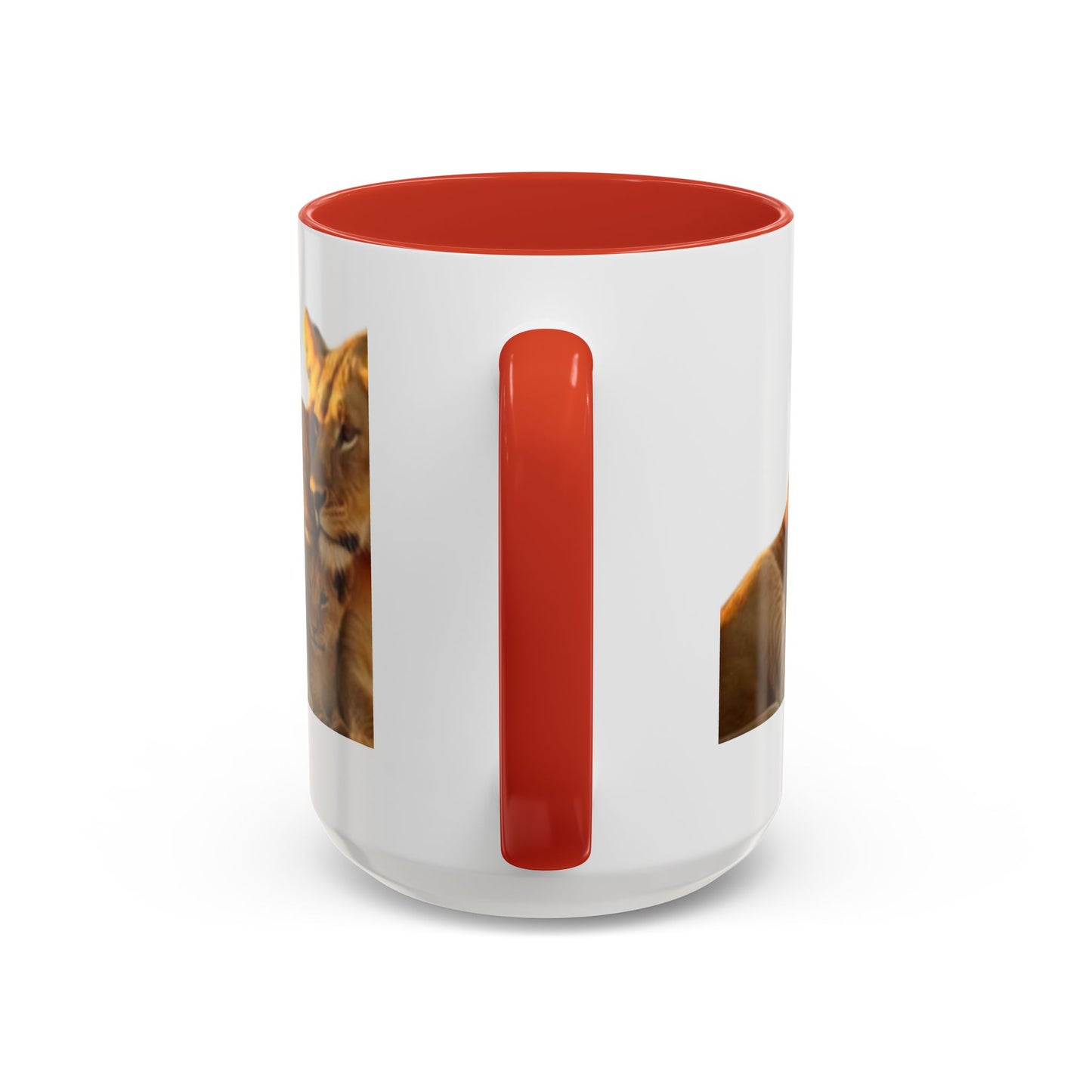 Lion Family Accent Coffee Mug - Perfect for Animal Lovers, Home Decor, Gifts, Wildlife Enthusiasts, Mother's Day