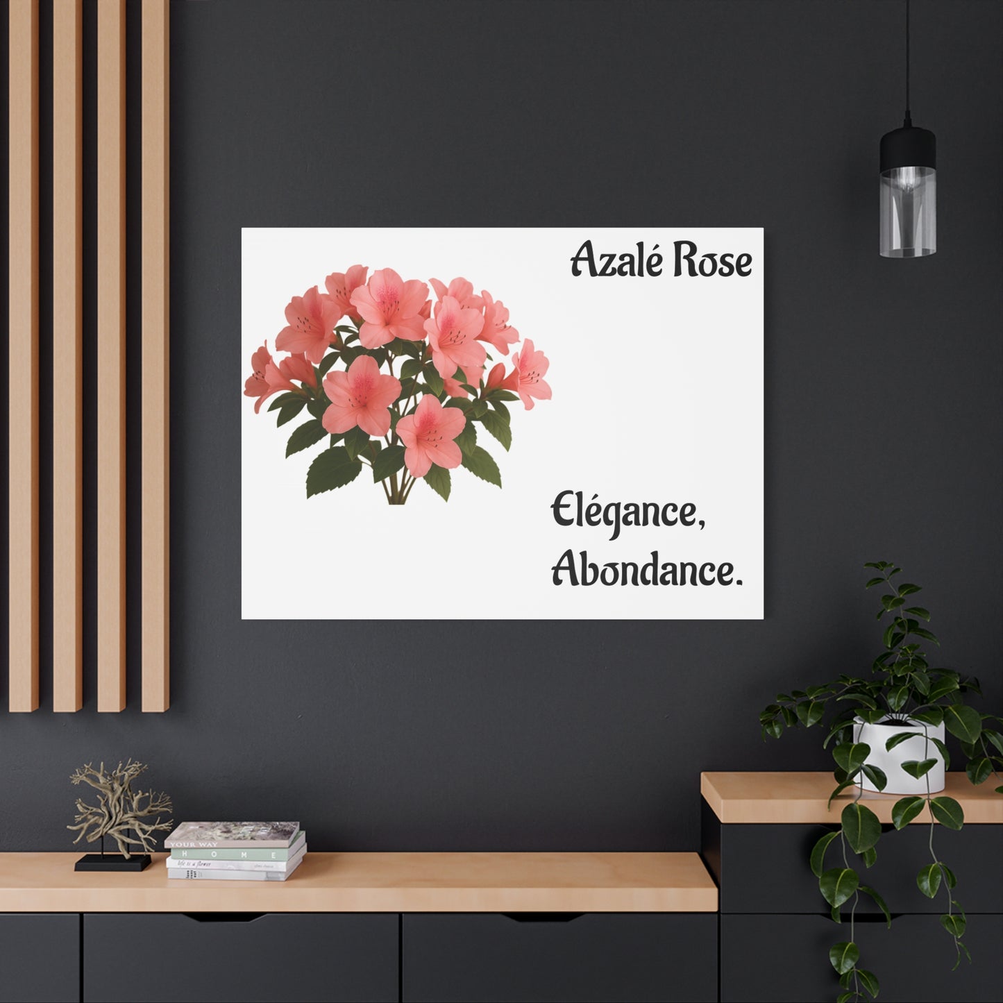 Elegant Azalea Rose Canvas Art, Floral Wall Decor, Home Decoration, Gifts for Her, Botanical Wall Art, Mother's Day Gift