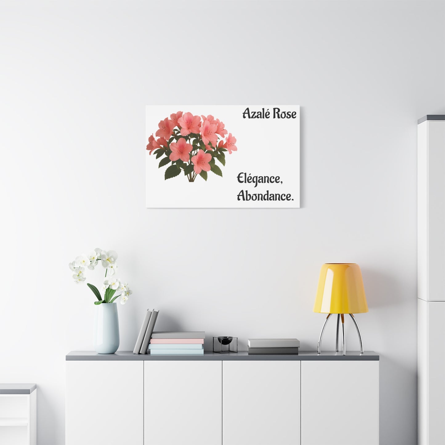 Elegant Azalea Rose Canvas Art, Floral Wall Decor, Home Decoration, Gifts for Her, Botanical Wall Art, Mother's Day Gift