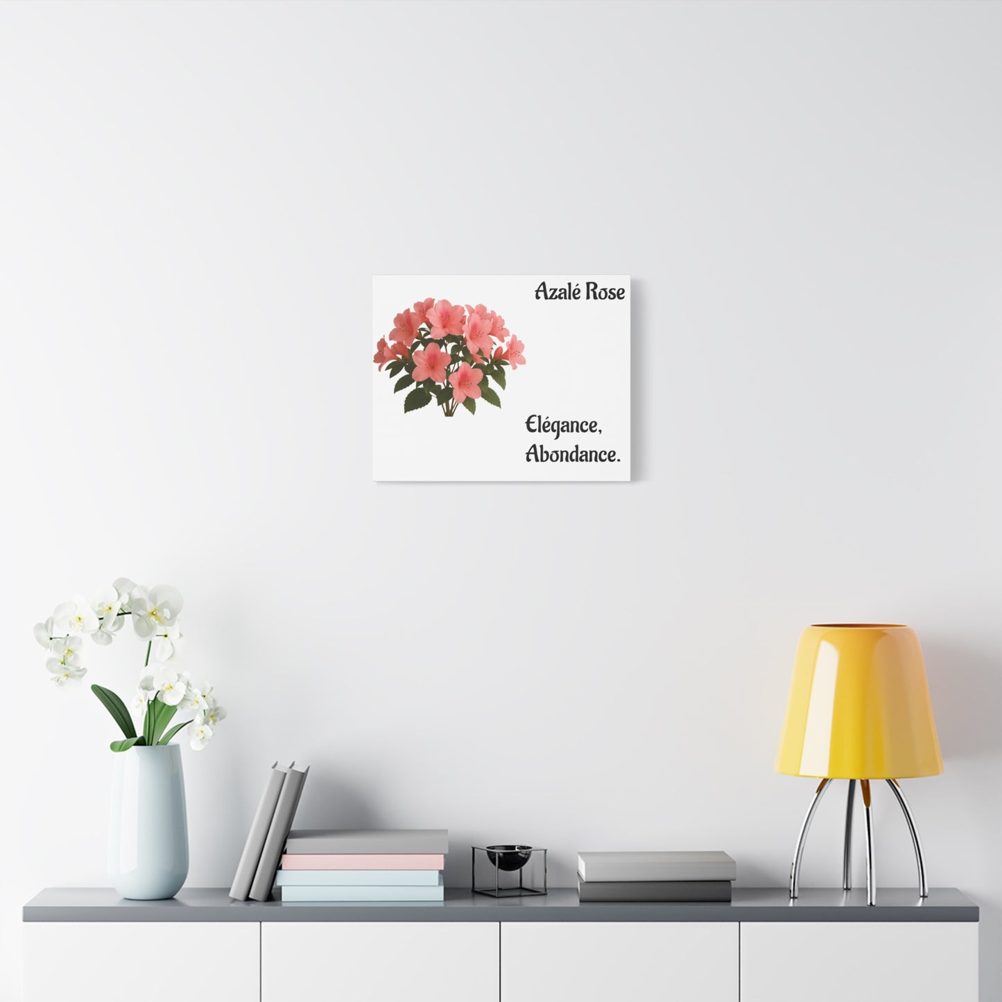 Elegant Azalea Rose Canvas Art, Floral Wall Decor, Home Decoration, Gifts for Her, Botanical Wall Art, Mother's Day Gift