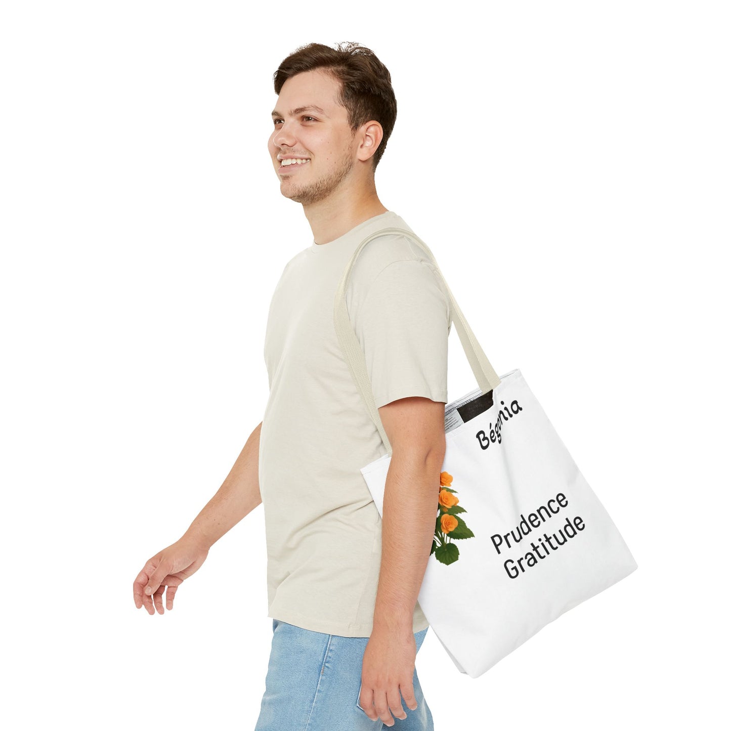 Botanical Gratitude Tote Bag, Floral Shopper, Eco-Friendly Gift Bag, Gardening Tote, Mother's Day Gift, Nature Lover Accessory