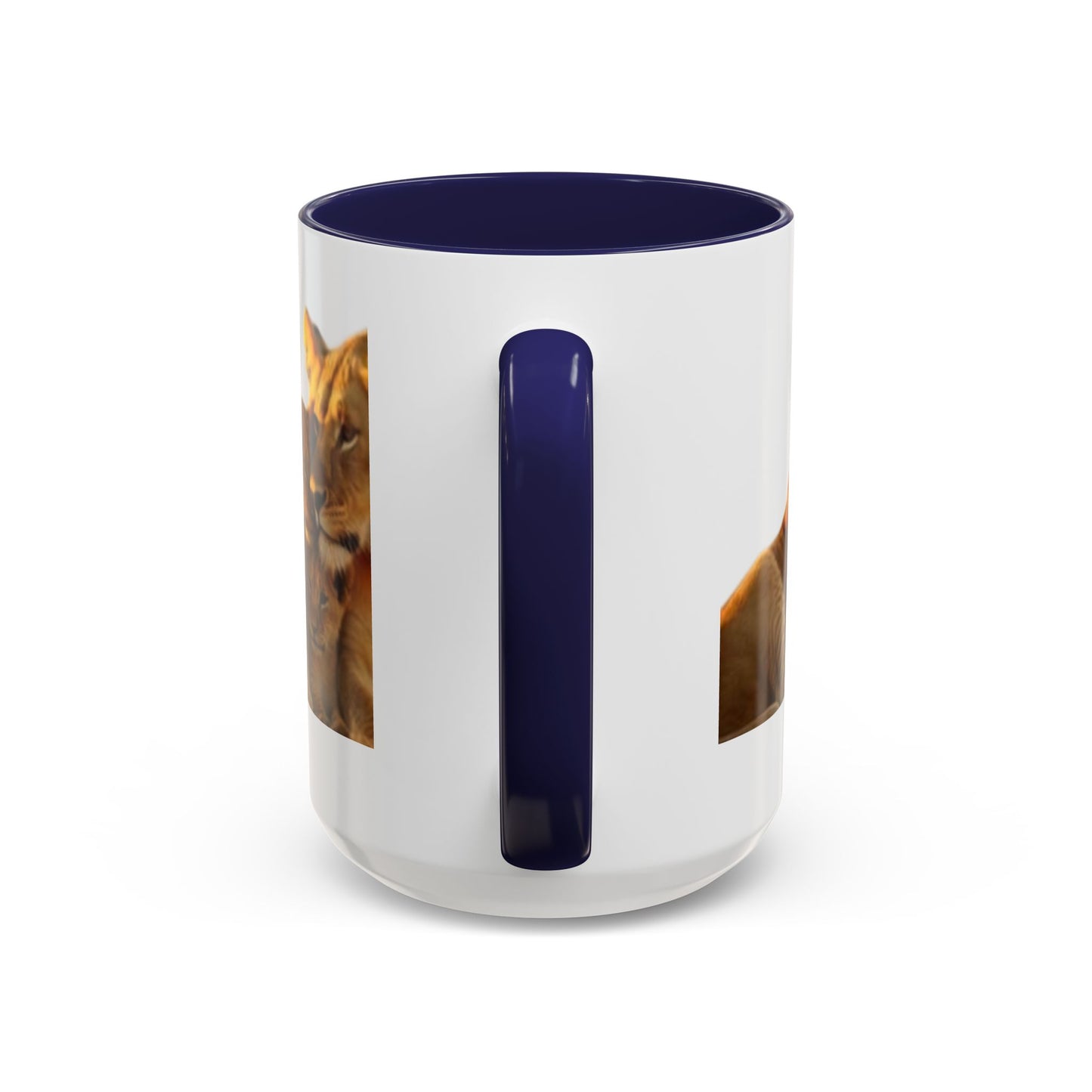 Lion Family Accent Coffee Mug - Perfect for Animal Lovers, Home Decor, Gifts, Wildlife Enthusiasts, Mother's Day