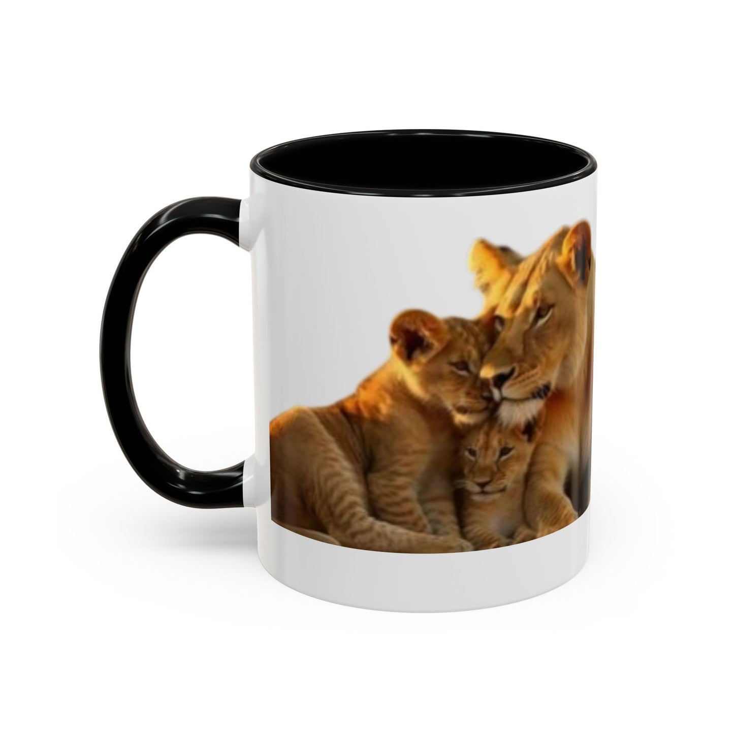 Lion Family Accent Coffee Mug - Perfect for Animal Lovers, Home Decor, Gifts, Wildlife Enthusiasts, Mother's Day