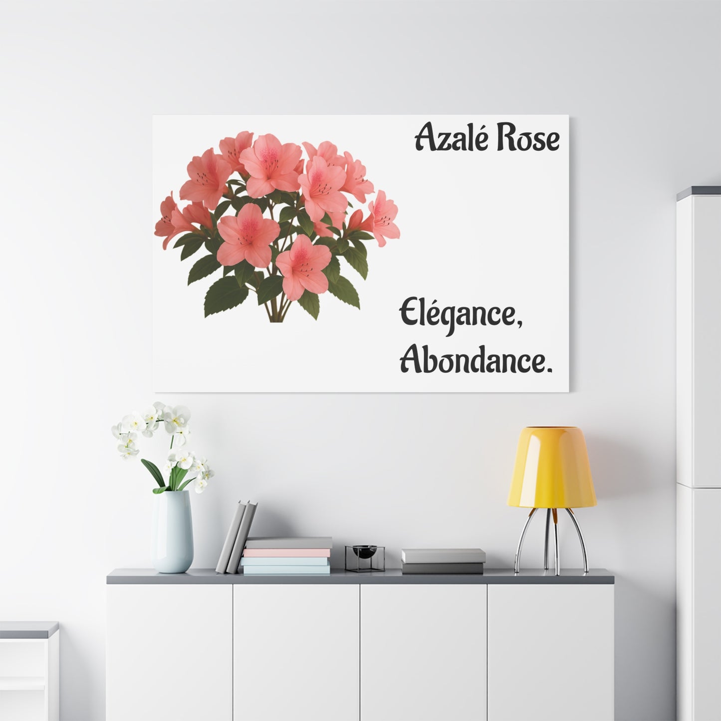 Elegant Azalea Rose Canvas Art, Floral Wall Decor, Home Decoration, Gifts for Her, Botanical Wall Art, Mother's Day Gift