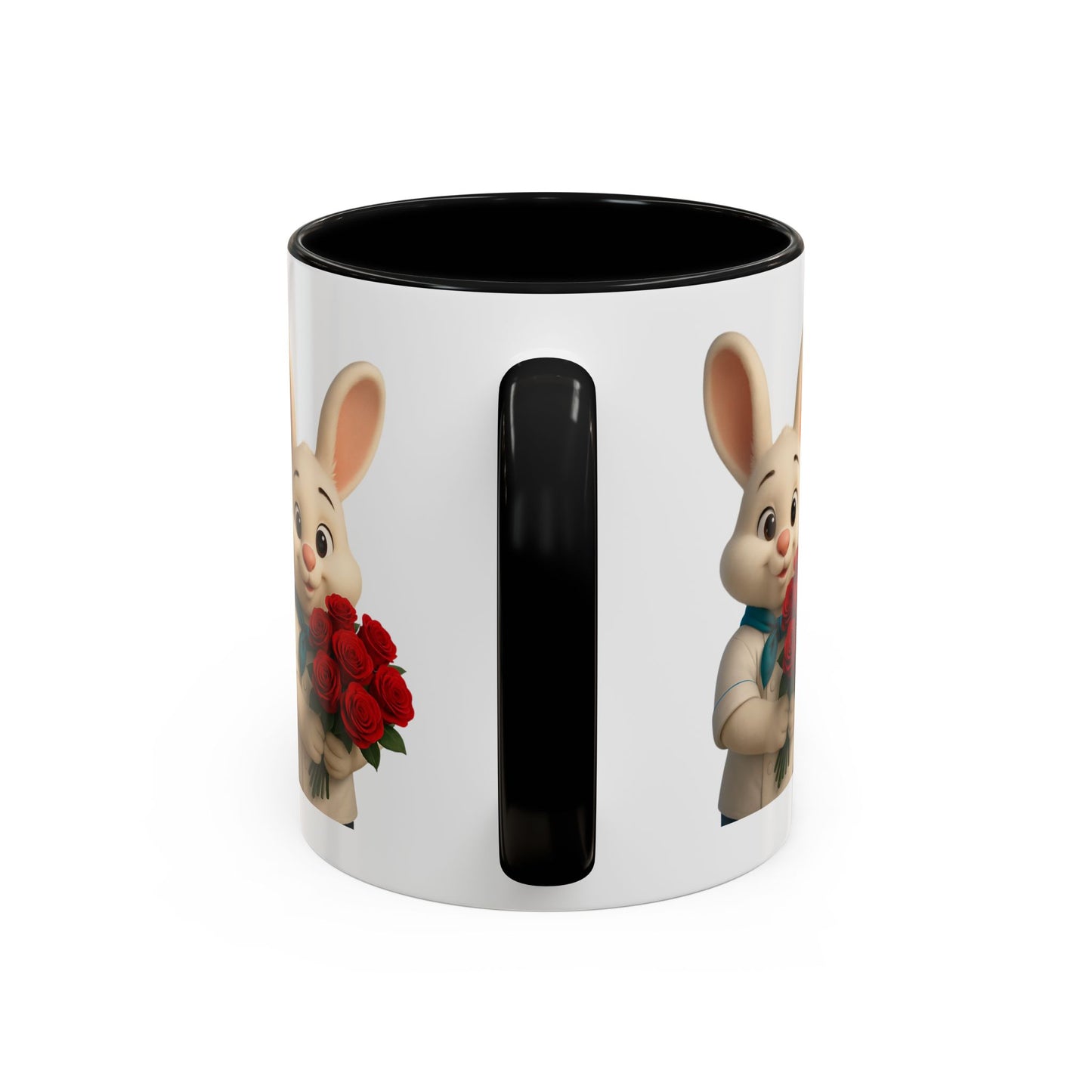 Cute Bunny Coffee Mug, Spring Gift, Valentine’s Day, Easter, Kitchen Decor, Gift for Animal Lovers, Floral Mug