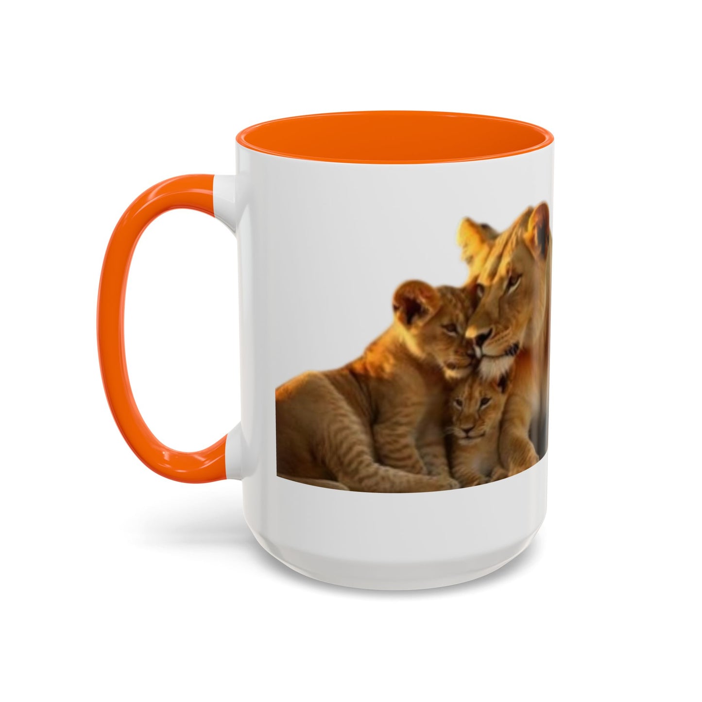 Lion Family Accent Coffee Mug - Perfect for Animal Lovers, Home Decor, Gifts, Wildlife Enthusiasts, Mother's Day