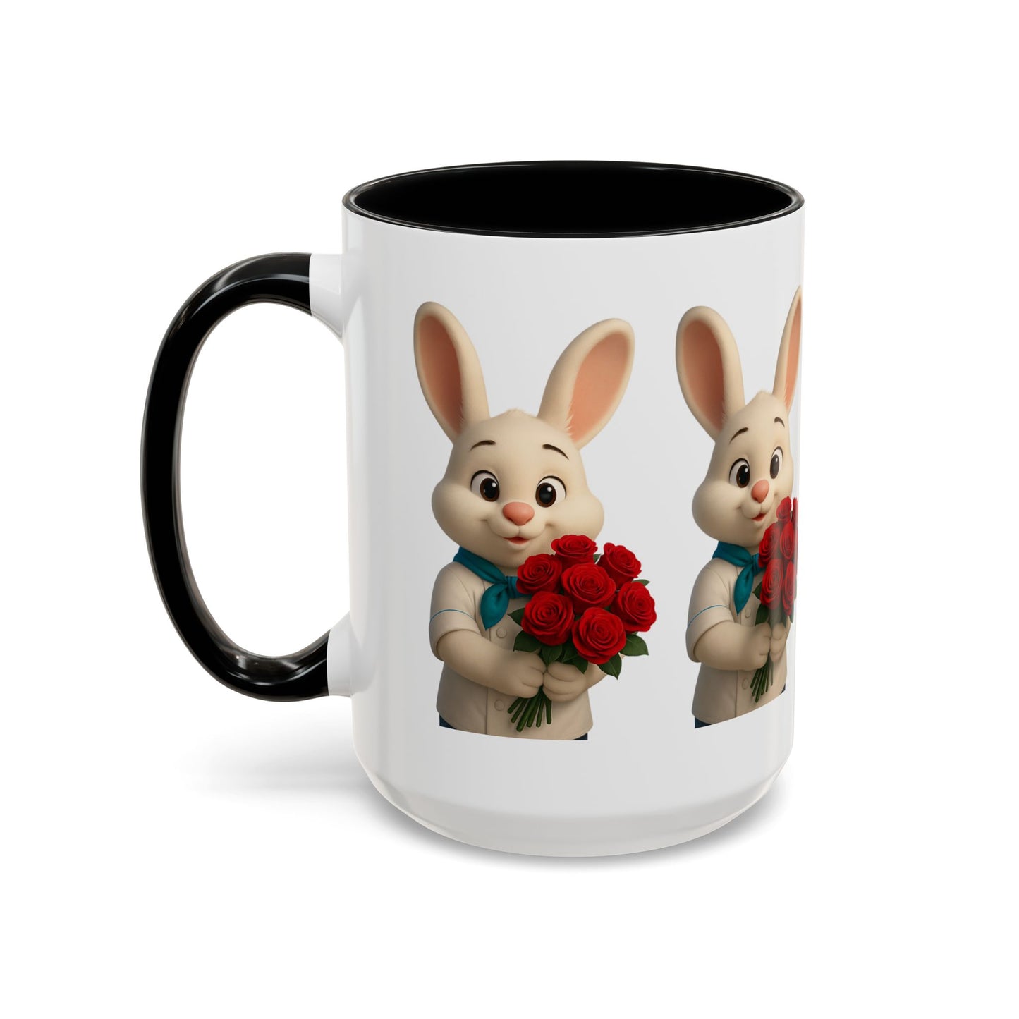 Cute Bunny Coffee Mug, Spring Gift, Valentine’s Day, Easter, Kitchen Decor, Gift for Animal Lovers, Floral Mug