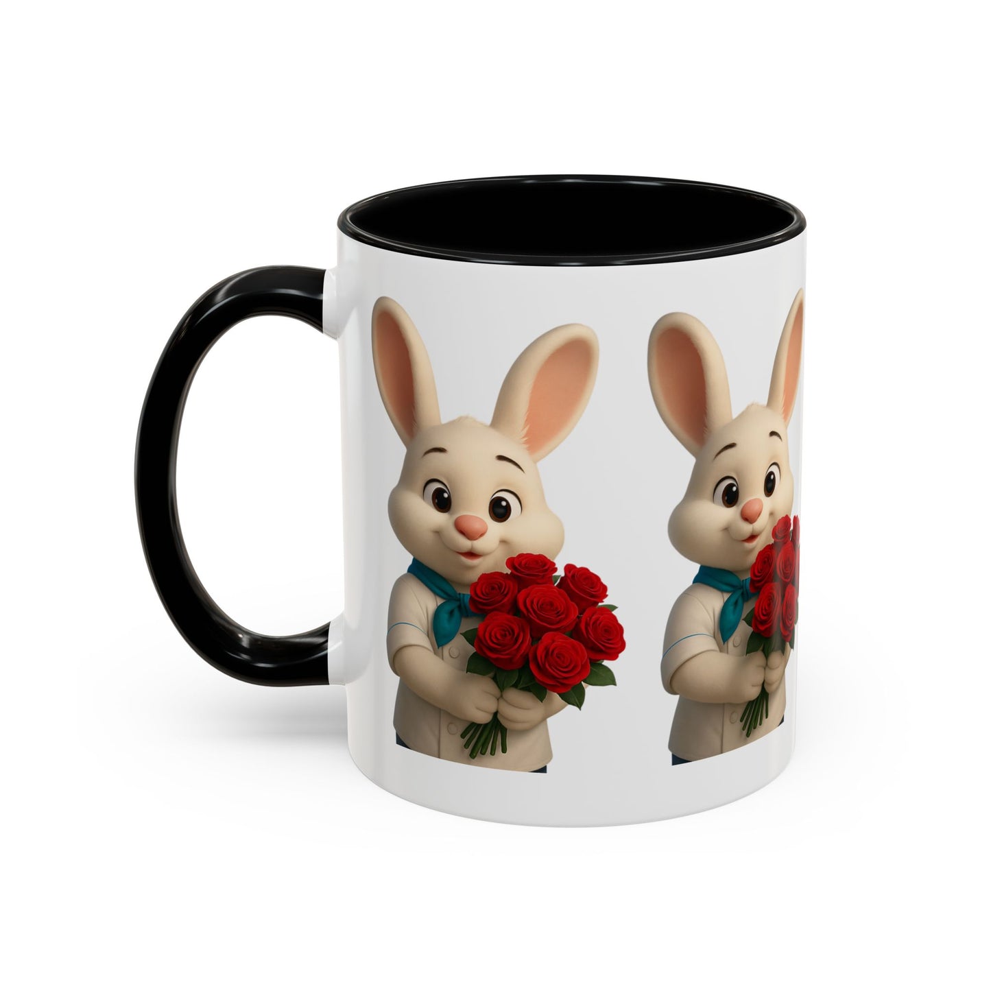 Cute Bunny Coffee Mug, Spring Gift, Valentine’s Day, Easter, Kitchen Decor, Gift for Animal Lovers, Floral Mug