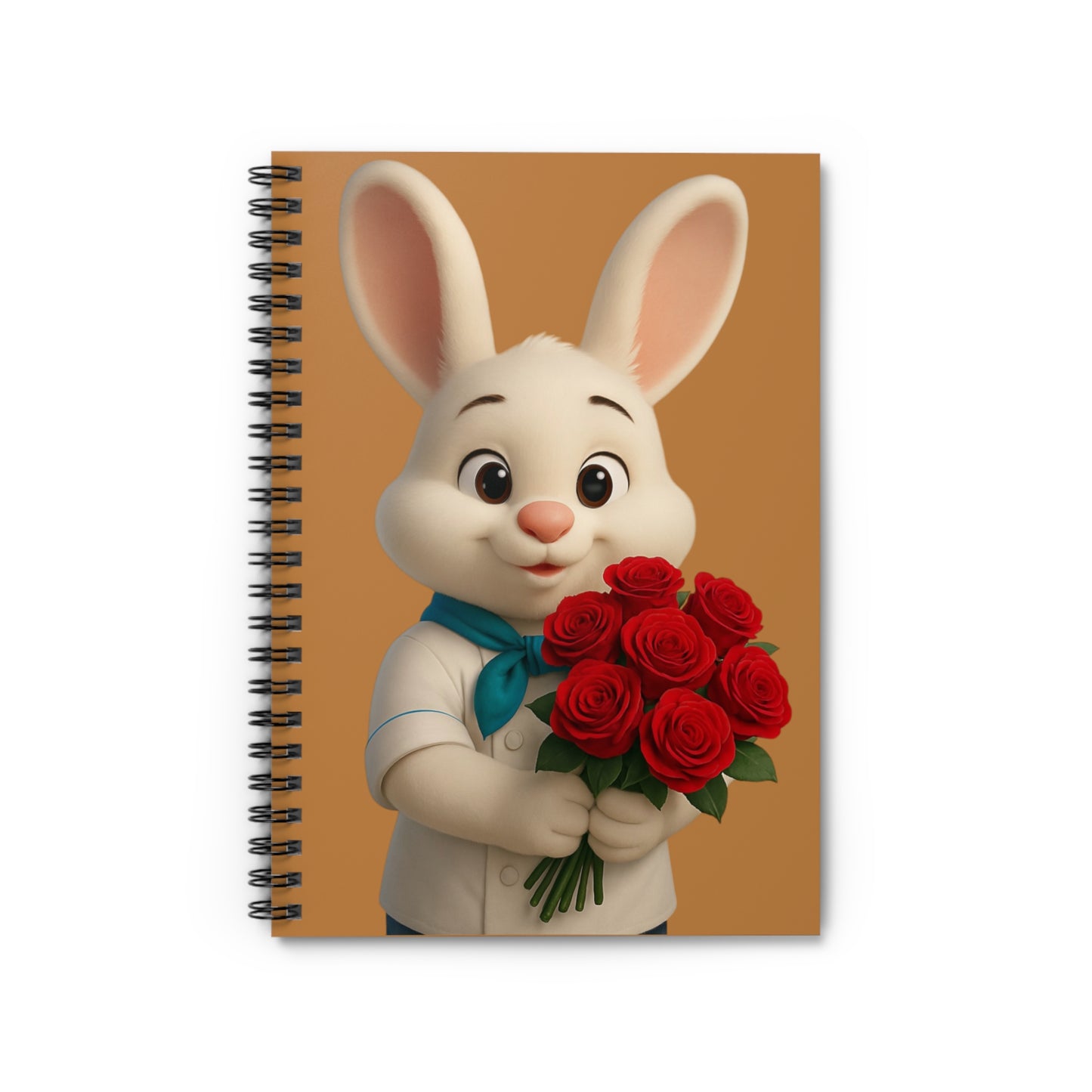 Cute Bunny Spiral Notebook for Kids, Flower Notebook Gift, Back to School Supplies, Floral Journal, Cute Animal Stationery