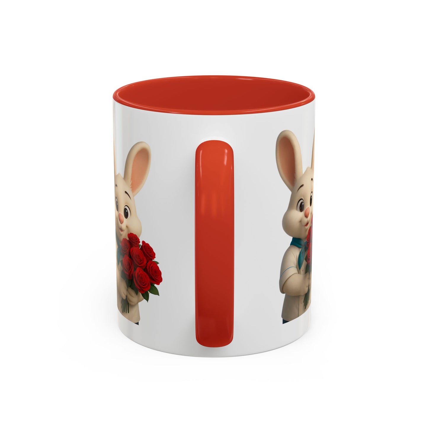 Cute Bunny Coffee Mug, Spring Gift, Valentine’s Day, Easter, Kitchen Decor, Gift for Animal Lovers, Floral Mug