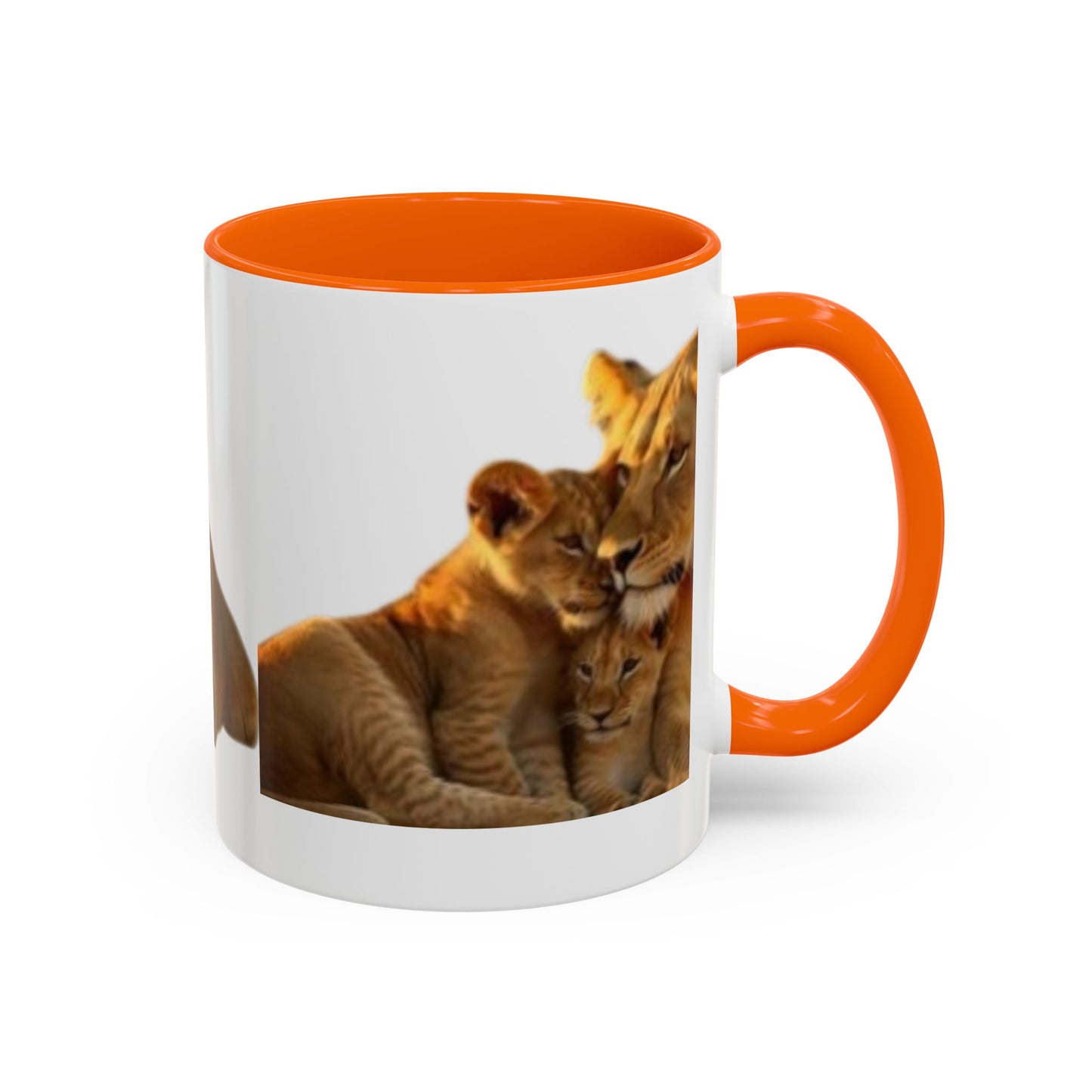 Lion Family Accent Coffee Mug - Perfect for Animal Lovers, Home Decor, Gifts, Wildlife Enthusiasts, Mother's Day