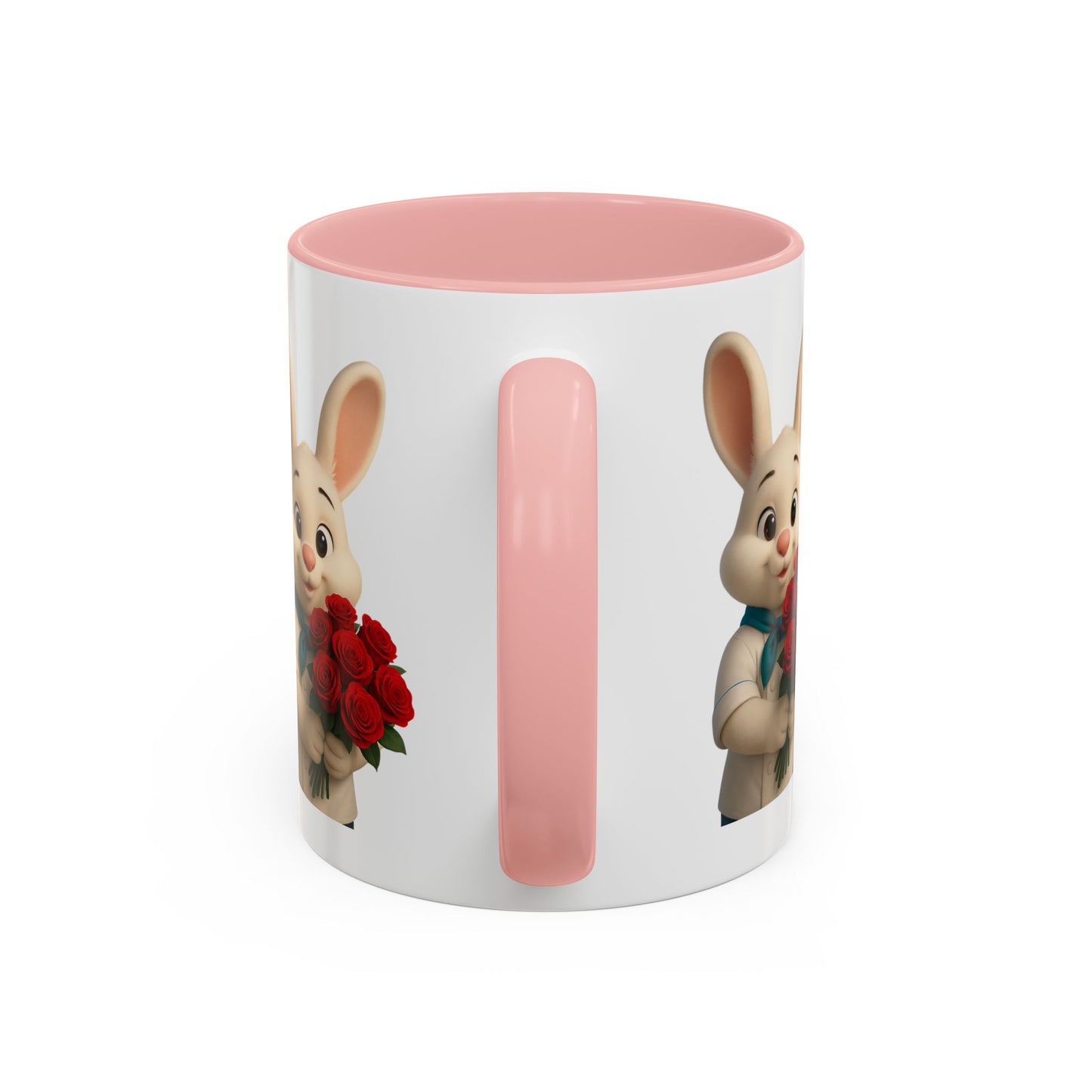 Cute Bunny Coffee Mug, Spring Gift, Valentine’s Day, Easter, Kitchen Decor, Gift for Animal Lovers, Floral Mug