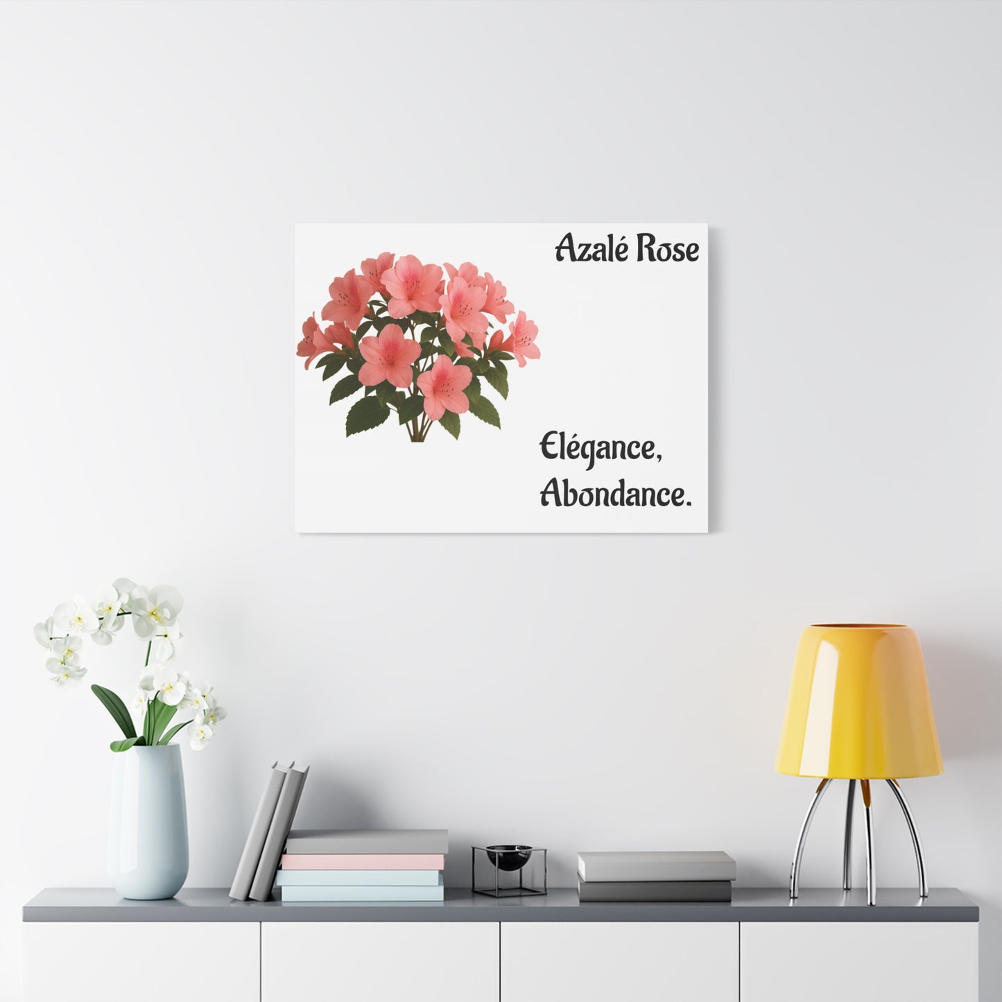Elegant Azalea Rose Canvas Art, Floral Wall Decor, Home Decoration, Gifts for Her, Botanical Wall Art, Mother's Day Gift