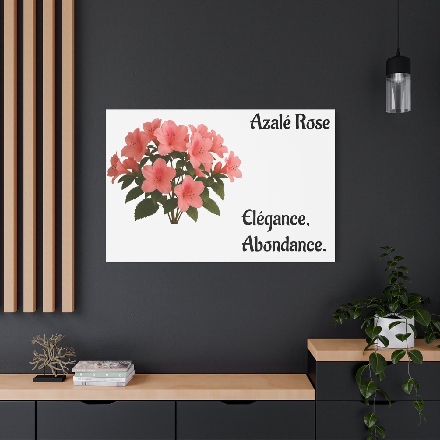 Elegant Azalea Rose Canvas Art, Floral Wall Decor, Home Decoration, Gifts for Her, Botanical Wall Art, Mother's Day Gift