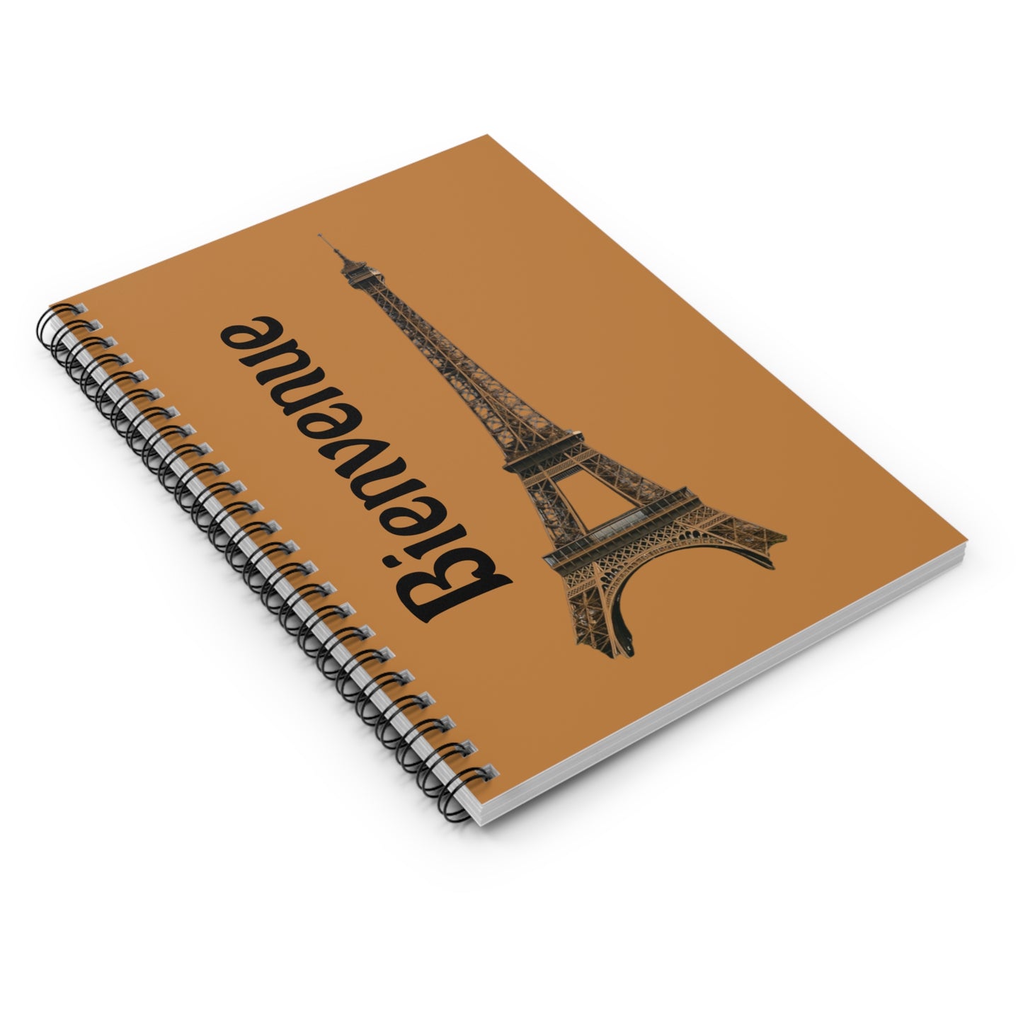 Elegant Eiffel Tower Spiral Notebook, Paris-themed Journal, Travel Planner, Gift for Writers, School Supplies, Bienvenue Design