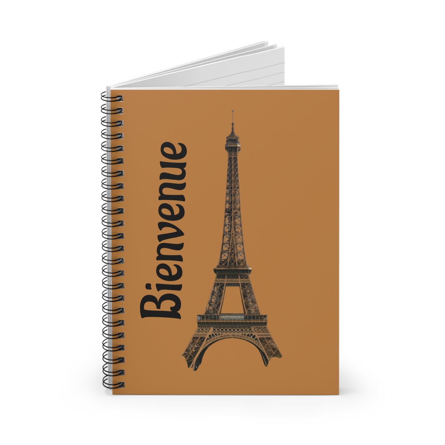Elegant Eiffel Tower Spiral Notebook, Paris-themed Journal, Travel Planner, Gift for Writers, School Supplies, Bienvenue Design