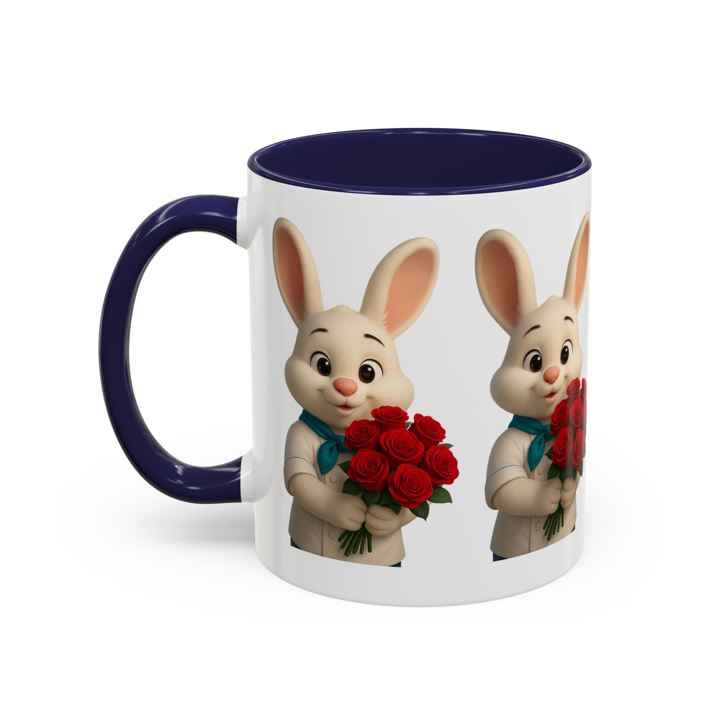 Cute Bunny Coffee Mug, Spring Gift, Valentine’s Day, Easter, Kitchen Decor, Gift for Animal Lovers, Floral Mug