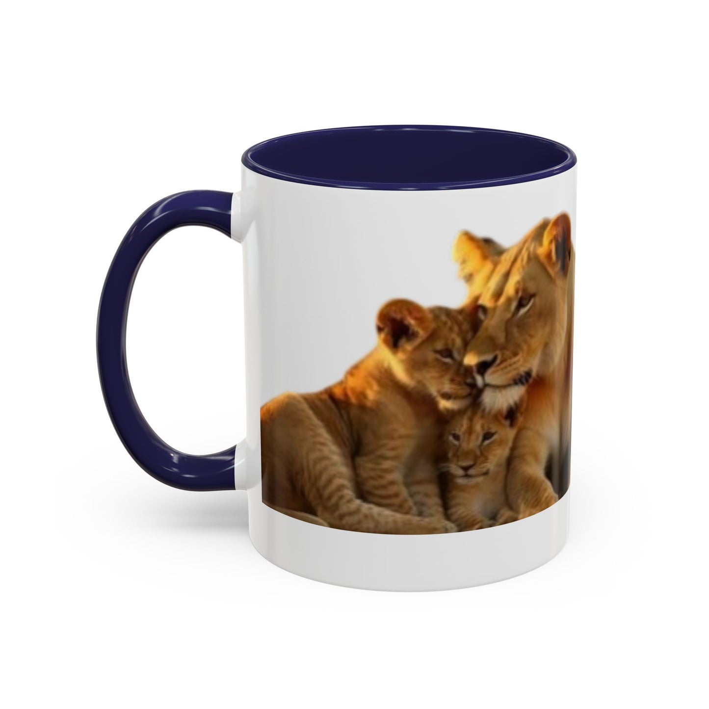 Lion Family Accent Coffee Mug - Perfect for Animal Lovers, Home Decor, Gifts, Wildlife Enthusiasts, Mother's Day