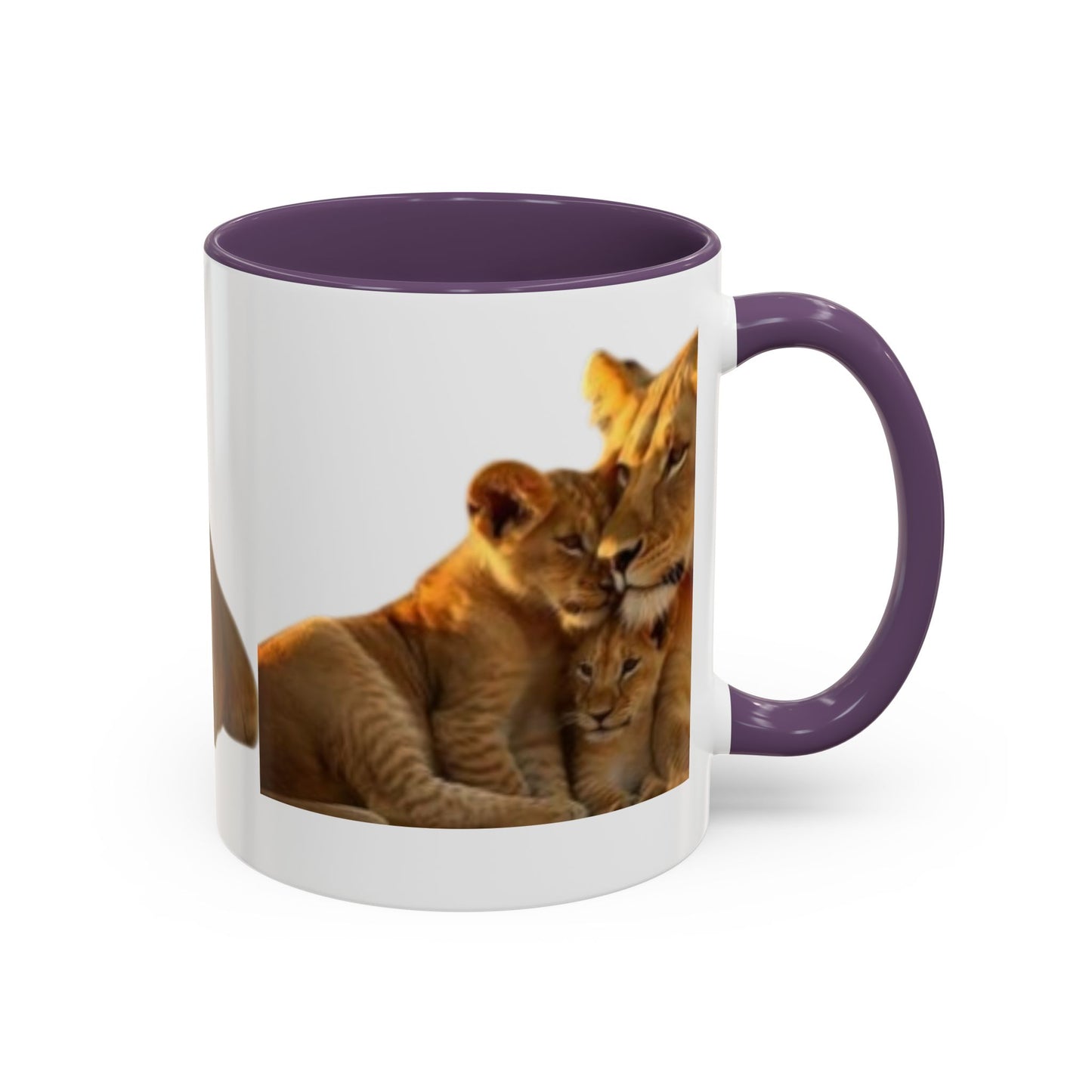 Lion Family Accent Coffee Mug - Perfect for Animal Lovers, Home Decor, Gifts, Wildlife Enthusiasts, Mother's Day