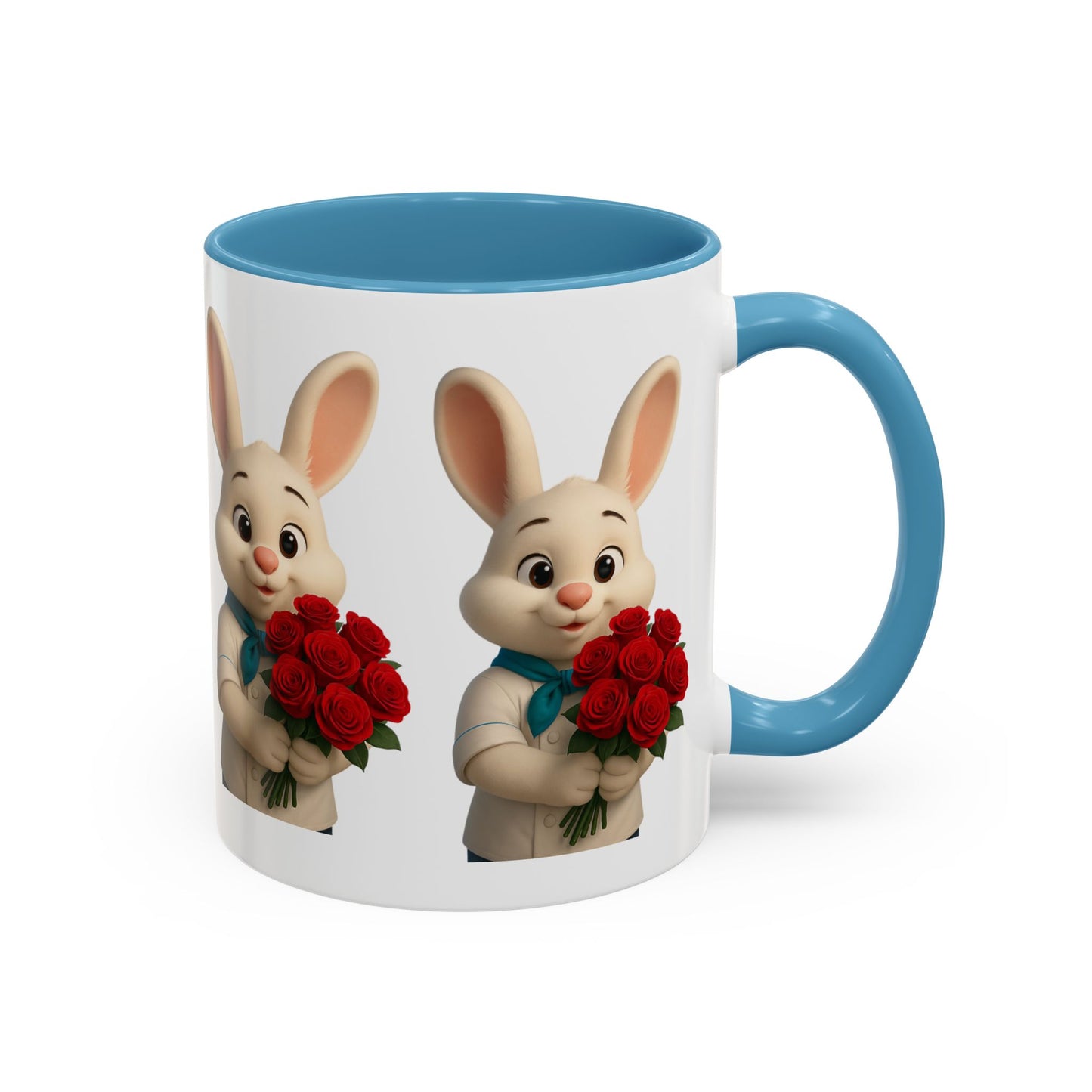 Cute Bunny Coffee Mug, Spring Gift, Valentine’s Day, Easter, Kitchen Decor, Gift for Animal Lovers, Floral Mug