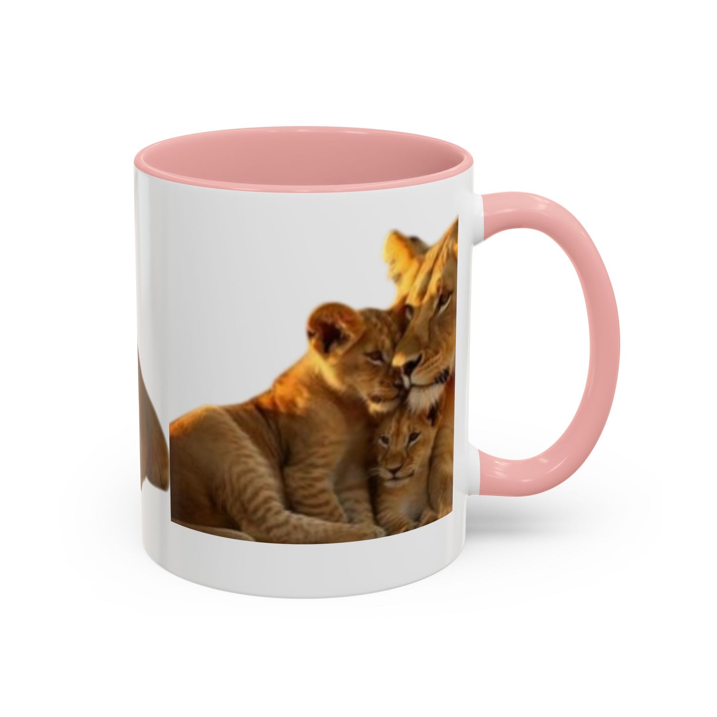 Lion Family Accent Coffee Mug - Perfect for Animal Lovers, Home Decor, Gifts, Wildlife Enthusiasts, Mother's Day