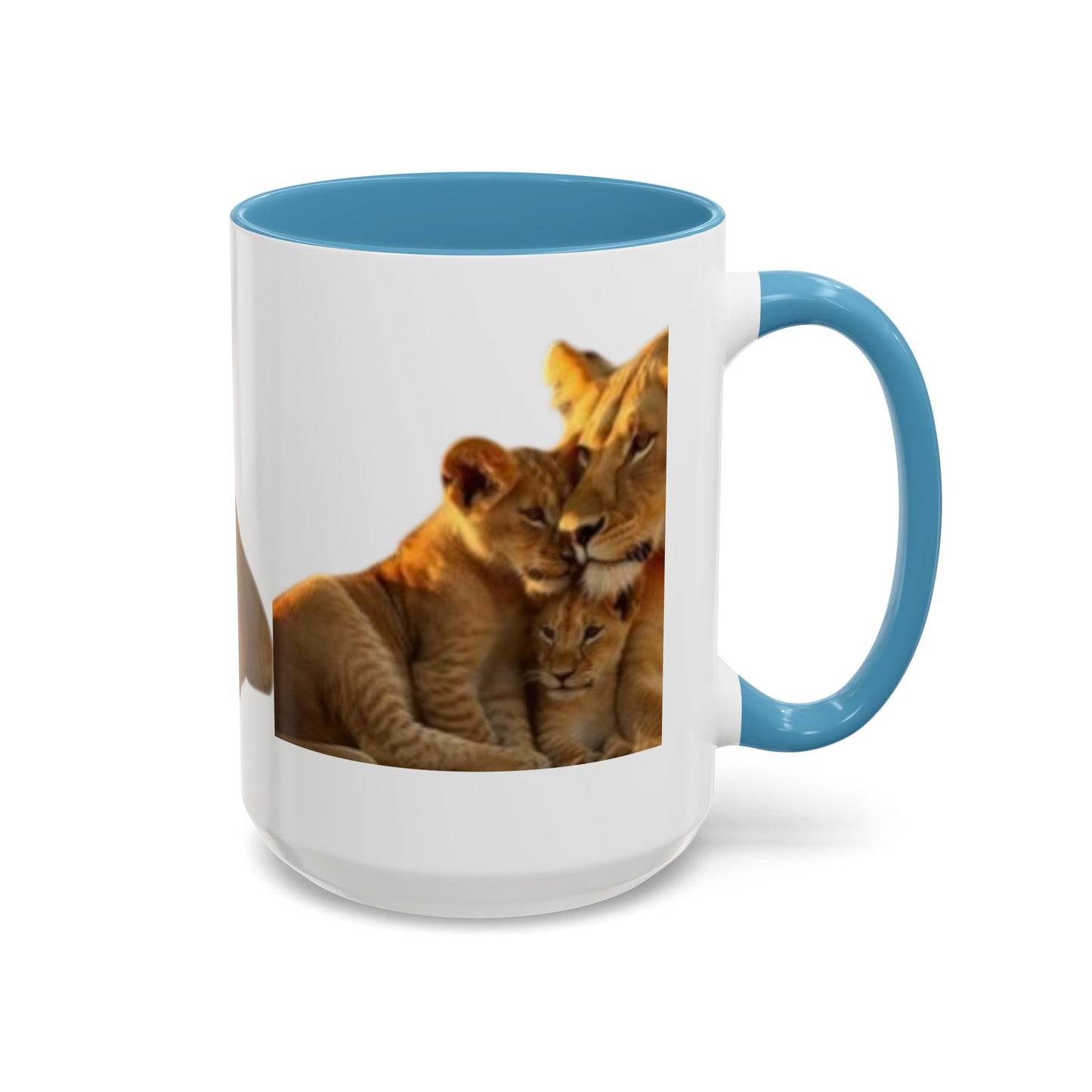 Lion Family Accent Coffee Mug - Perfect for Animal Lovers, Home Decor, Gifts, Wildlife Enthusiasts, Mother's Day