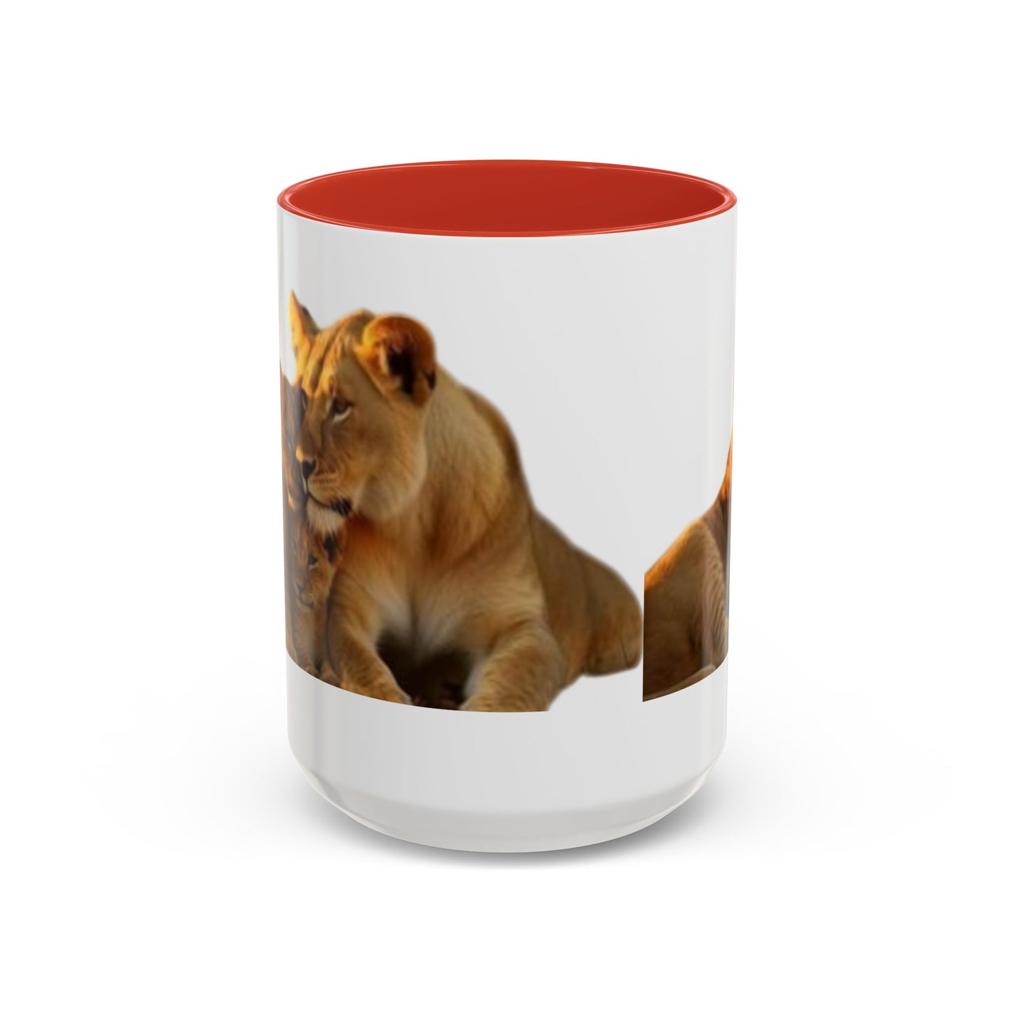 Lion Family Accent Coffee Mug - Perfect for Animal Lovers, Home Decor, Gifts, Wildlife Enthusiasts, Mother's Day