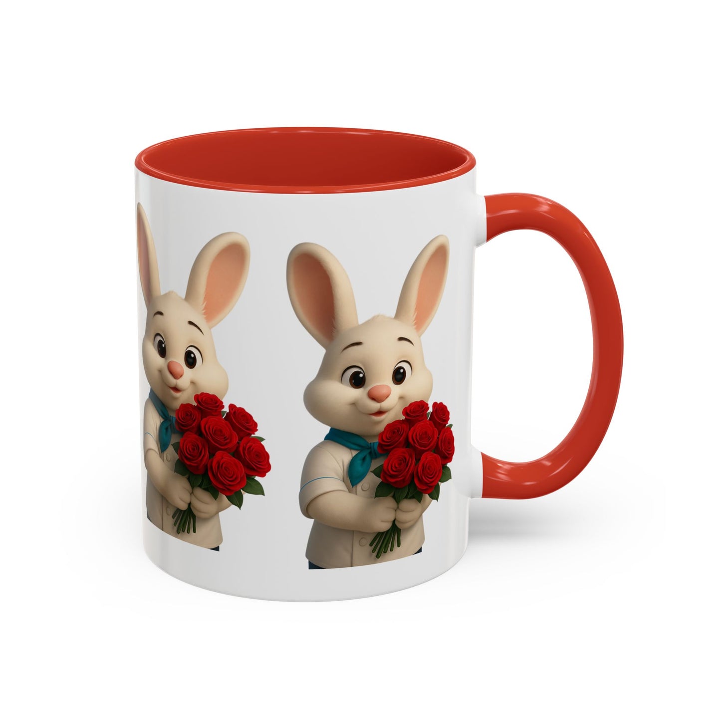 Cute Bunny Coffee Mug, Spring Gift, Valentine’s Day, Easter, Kitchen Decor, Gift for Animal Lovers, Floral Mug