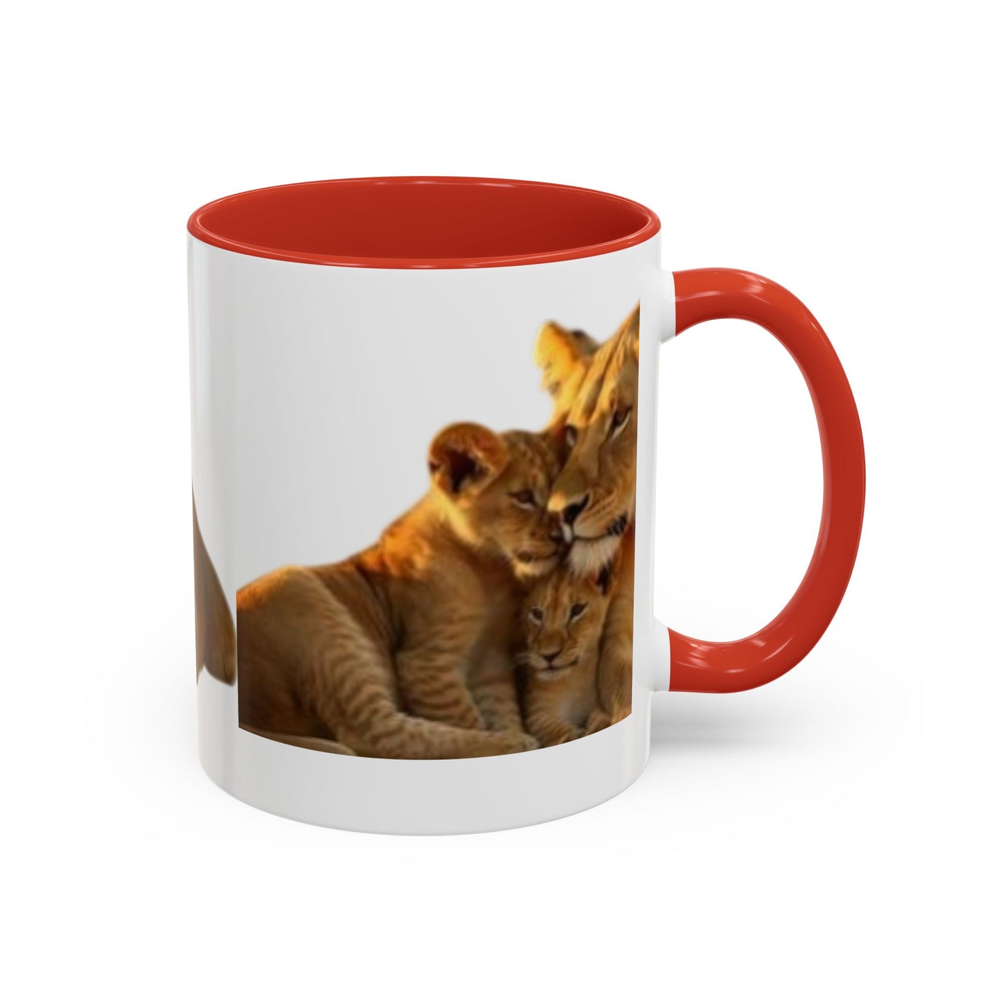 Lion Family Accent Coffee Mug - Perfect for Animal Lovers, Home Decor, Gifts, Wildlife Enthusiasts, Mother's Day
