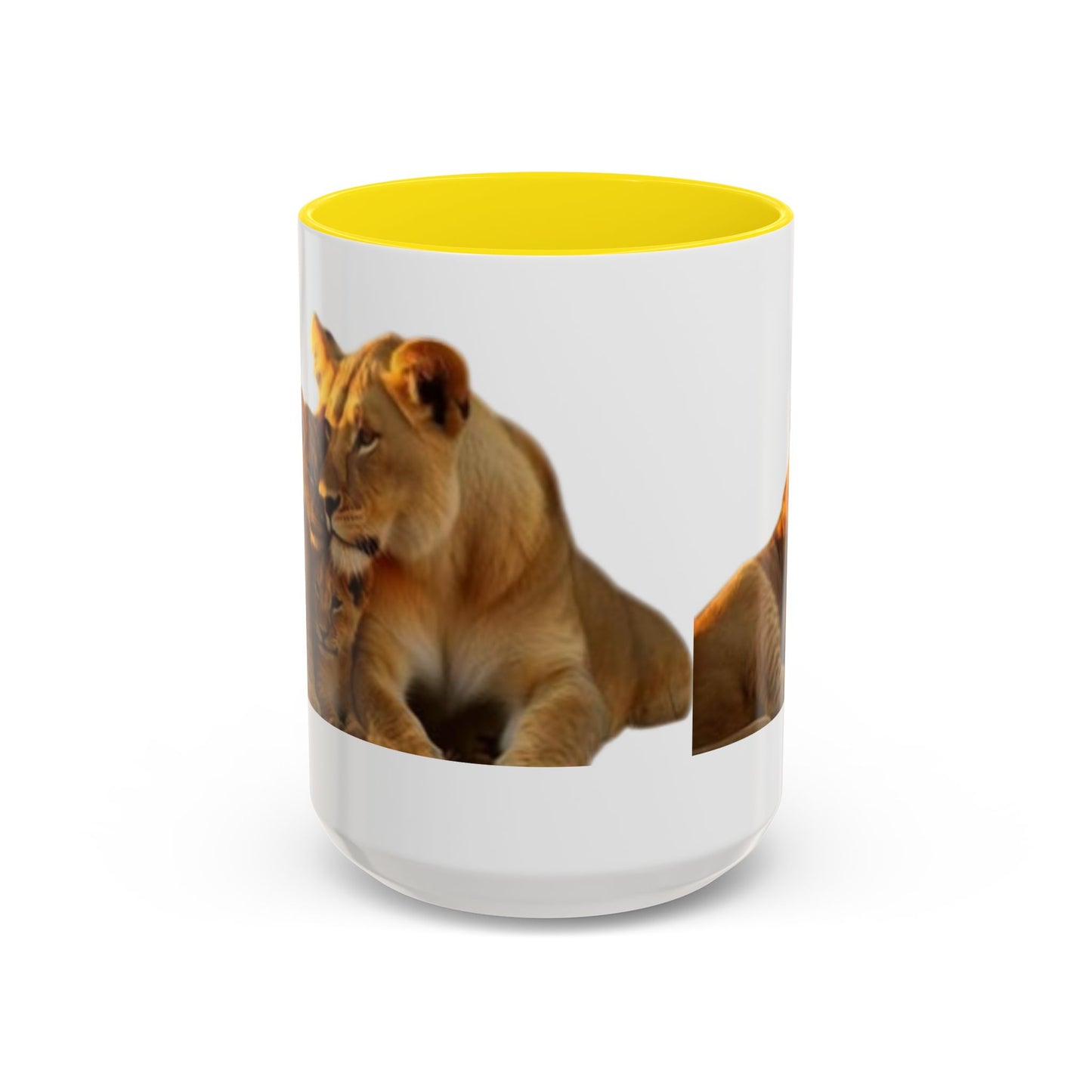 Lion Family Accent Coffee Mug - Perfect for Animal Lovers, Home Decor, Gifts, Wildlife Enthusiasts, Mother's Day