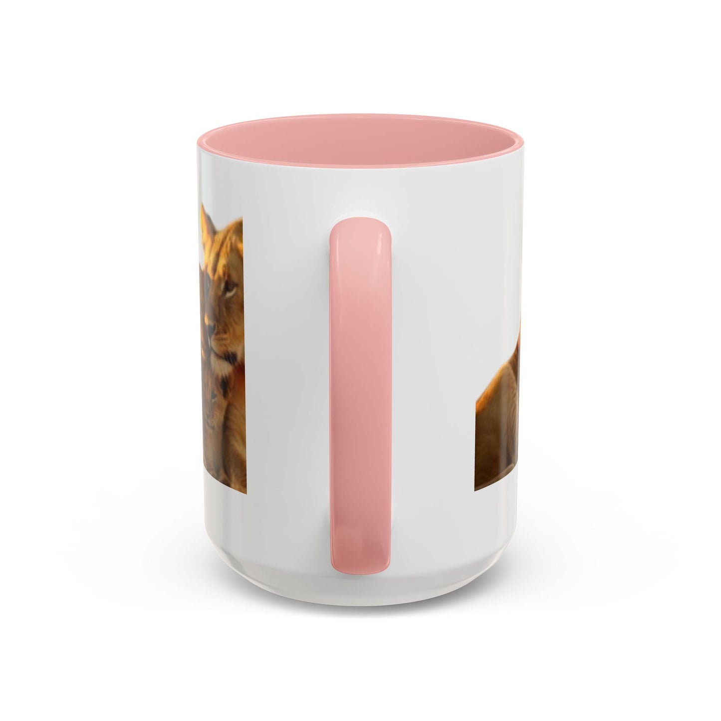 Lion Family Accent Coffee Mug - Perfect for Animal Lovers, Home Decor, Gifts, Wildlife Enthusiasts, Mother's Day