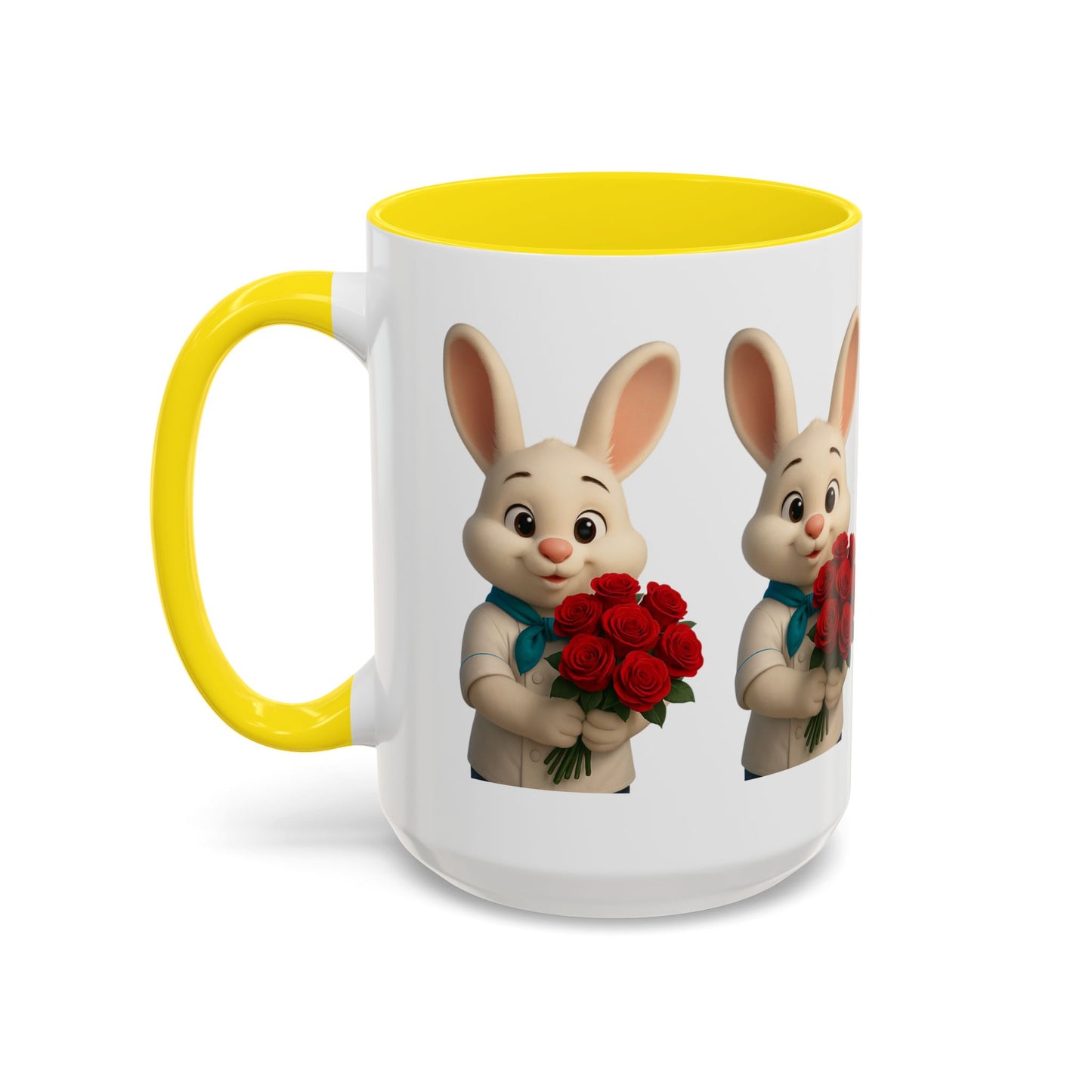 Cute Bunny Coffee Mug, Spring Gift, Valentine’s Day, Easter, Kitchen Decor, Gift for Animal Lovers, Floral Mug