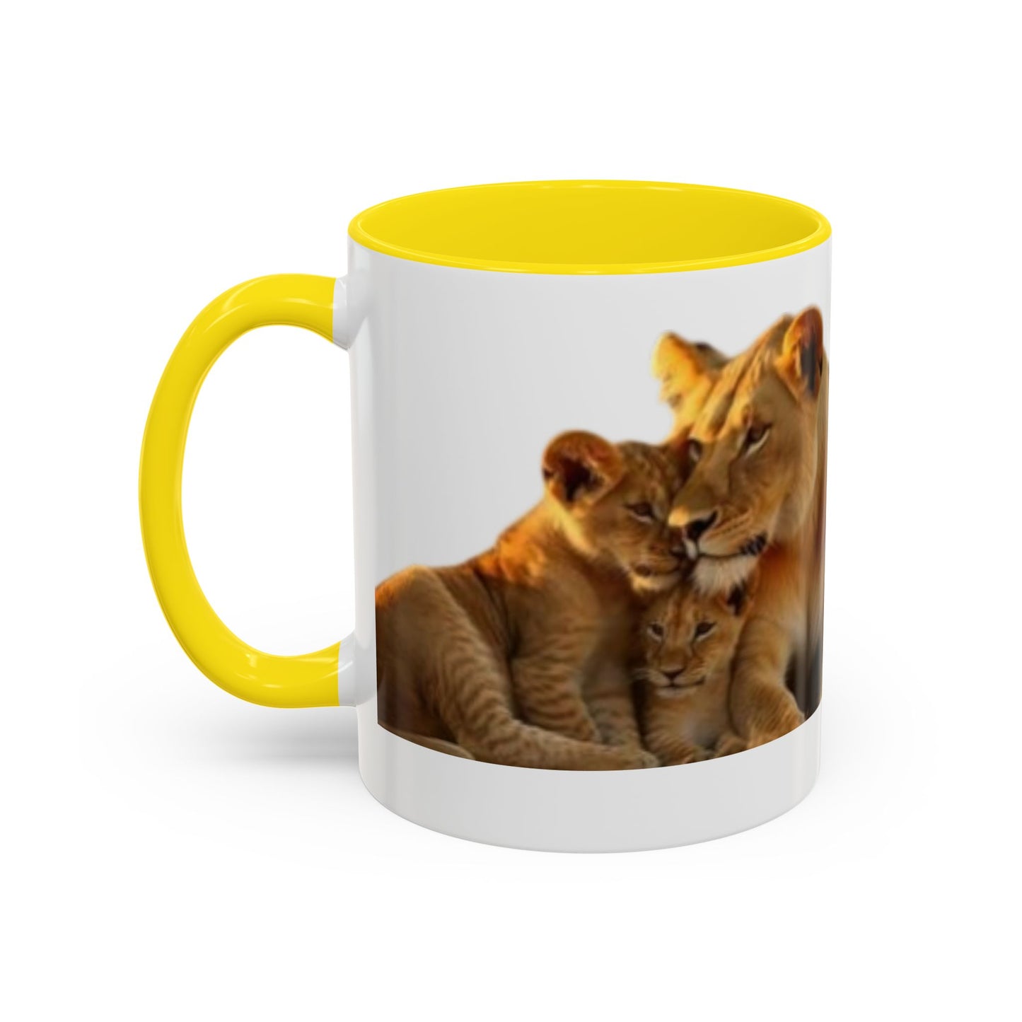 Lion Family Accent Coffee Mug - Perfect for Animal Lovers, Home Decor, Gifts, Wildlife Enthusiasts, Mother's Day