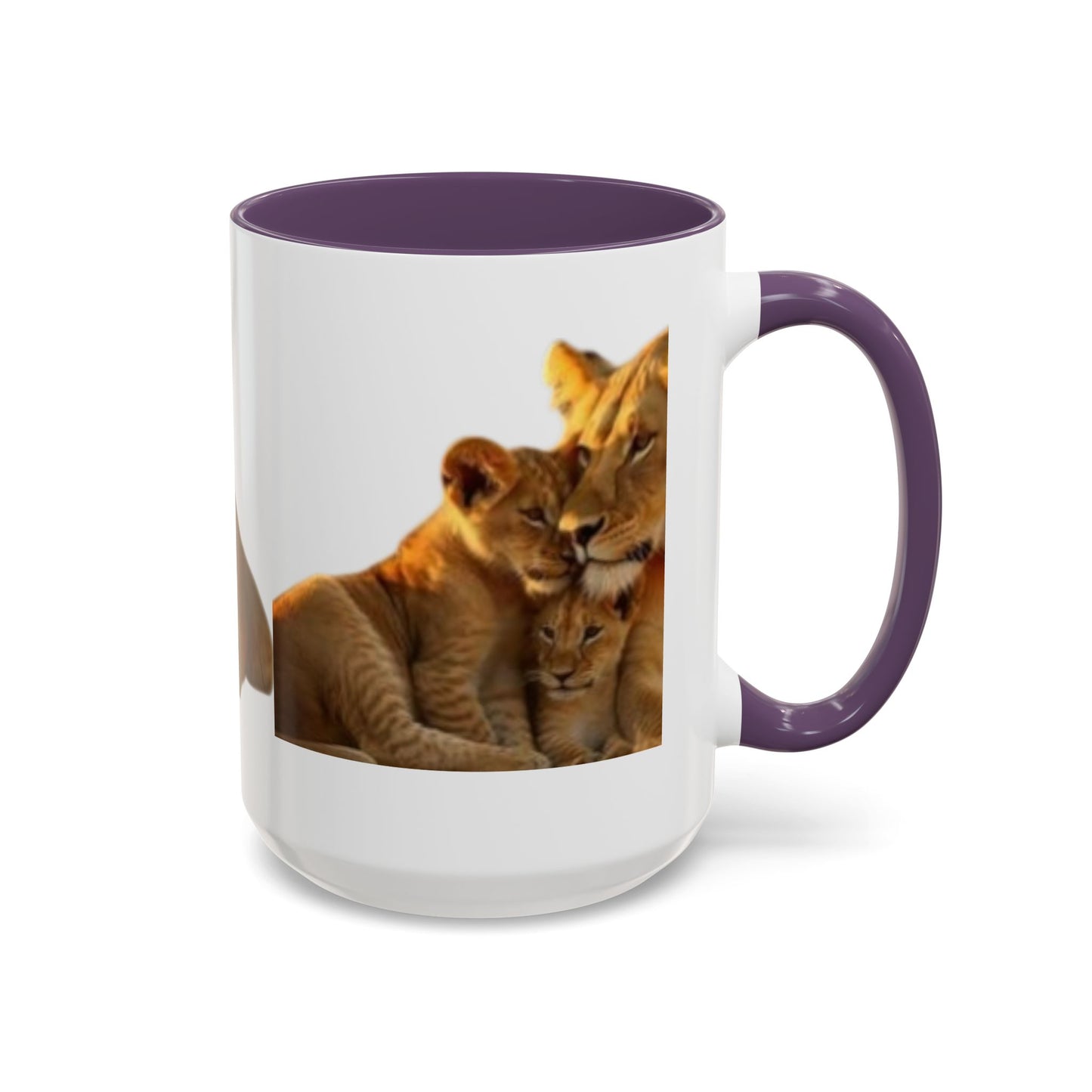 Lion Family Accent Coffee Mug - Perfect for Animal Lovers, Home Decor, Gifts, Wildlife Enthusiasts, Mother's Day