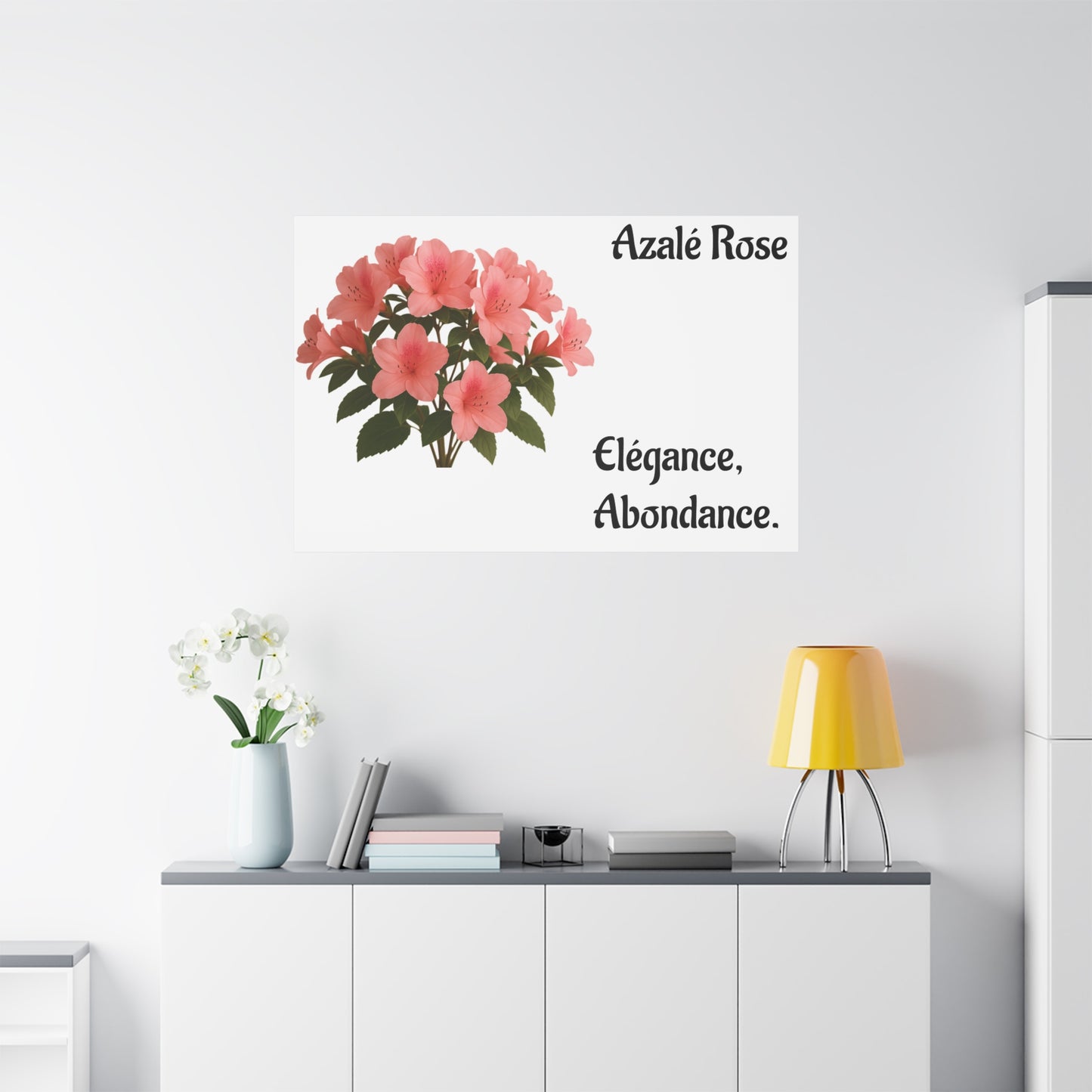 Elegant Azalea Rose Canvas Art, Floral Wall Decor, Home Decoration, Gifts for Her, Botanical Wall Art, Mother's Day Gift