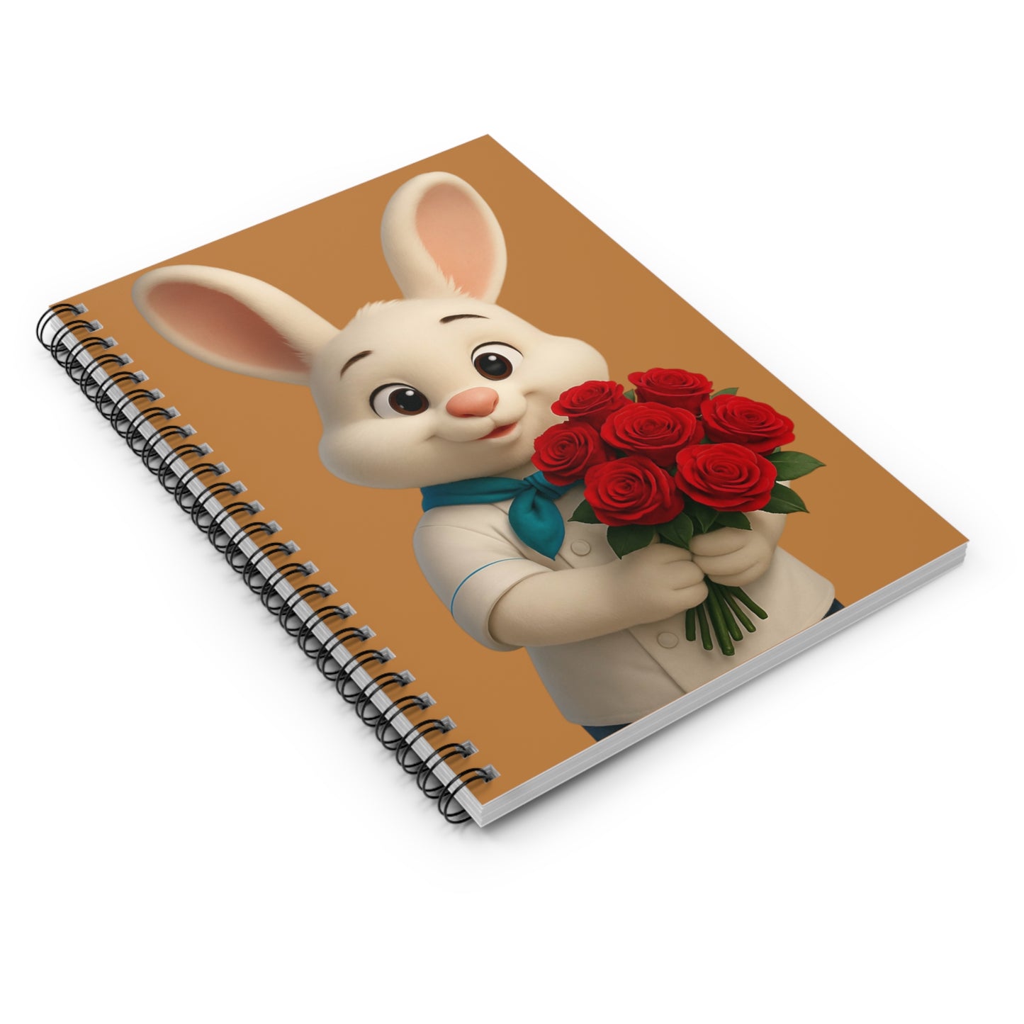 Cute Bunny Spiral Notebook for Kids, Flower Notebook Gift, Back to School Supplies, Floral Journal, Cute Animal Stationery