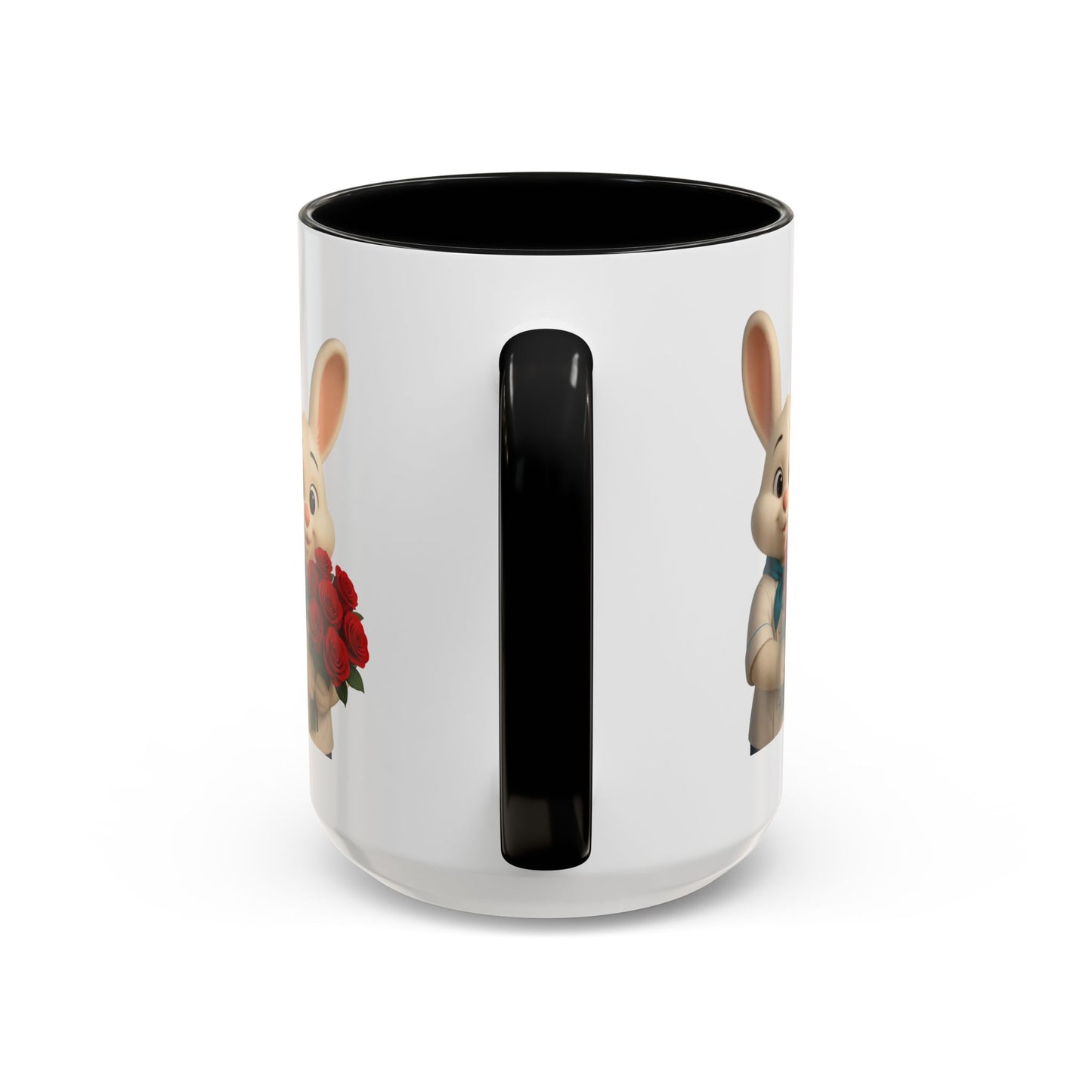 Cute Bunny Coffee Mug, Spring Gift, Valentine’s Day, Easter, Kitchen Decor, Gift for Animal Lovers, Floral Mug