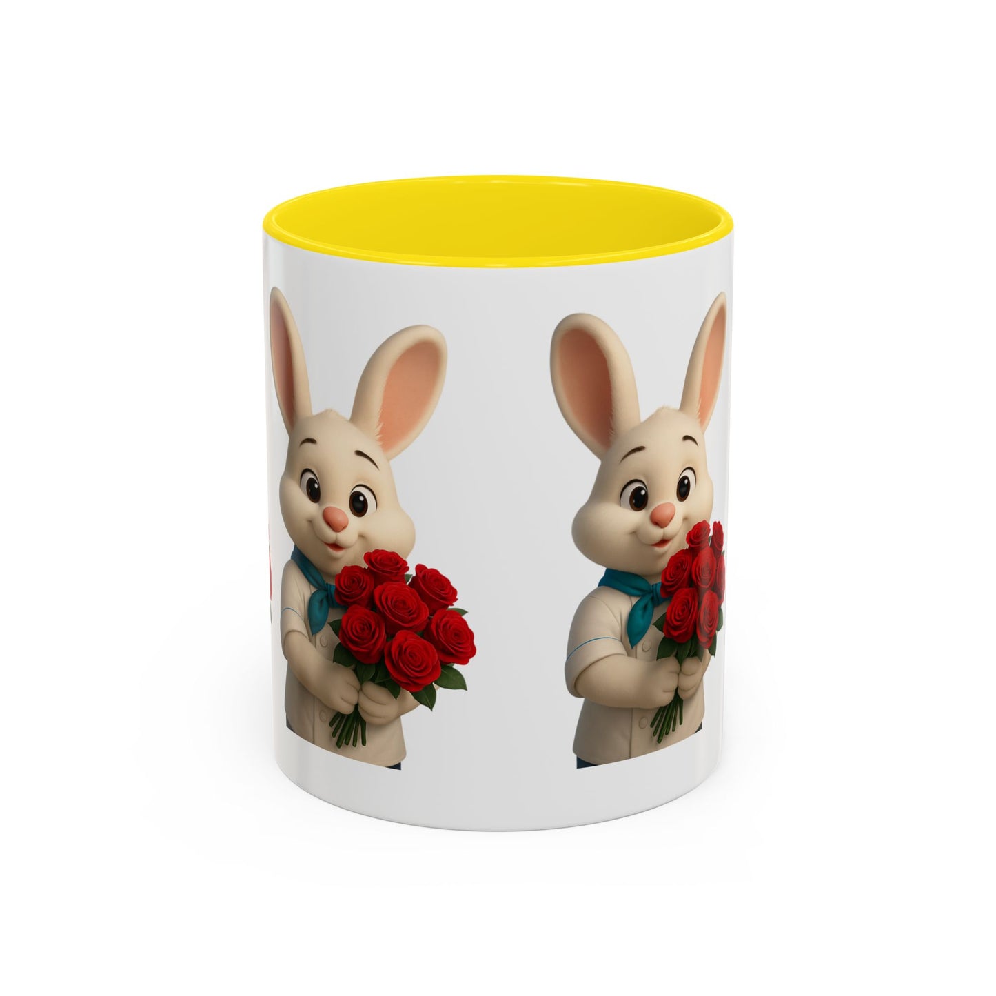 Cute Bunny Coffee Mug, Spring Gift, Valentine’s Day, Easter, Kitchen Decor, Gift for Animal Lovers, Floral Mug