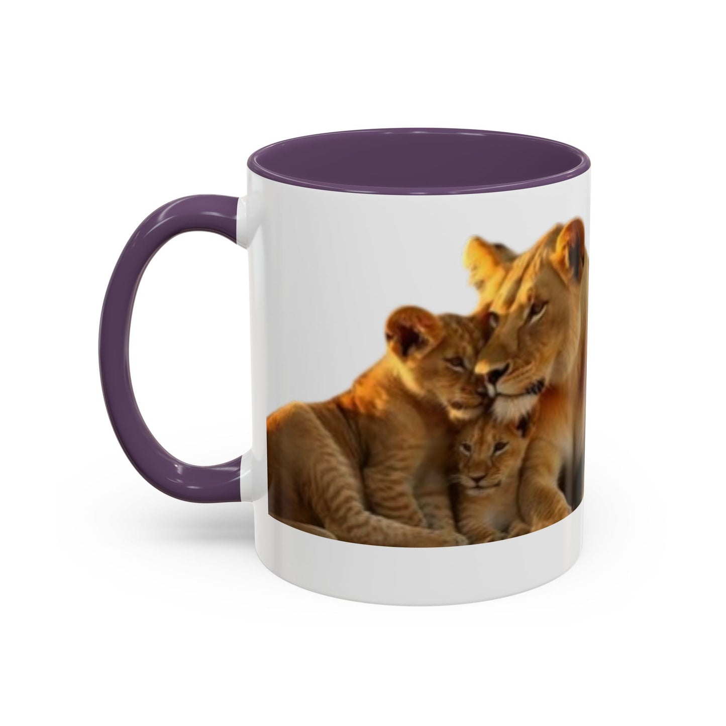Lion Family Accent Coffee Mug - Perfect for Animal Lovers, Home Decor, Gifts, Wildlife Enthusiasts, Mother's Day