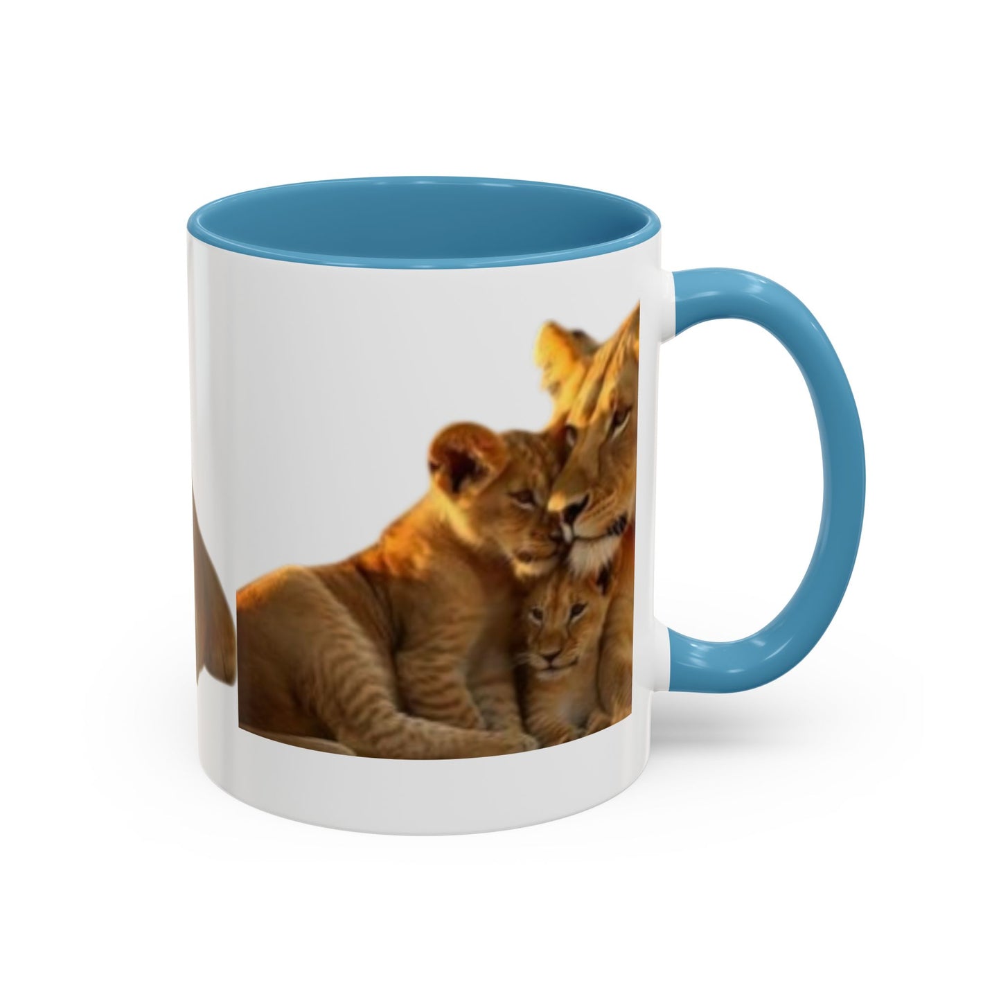 Lion Family Accent Coffee Mug - Perfect for Animal Lovers, Home Decor, Gifts, Wildlife Enthusiasts, Mother's Day