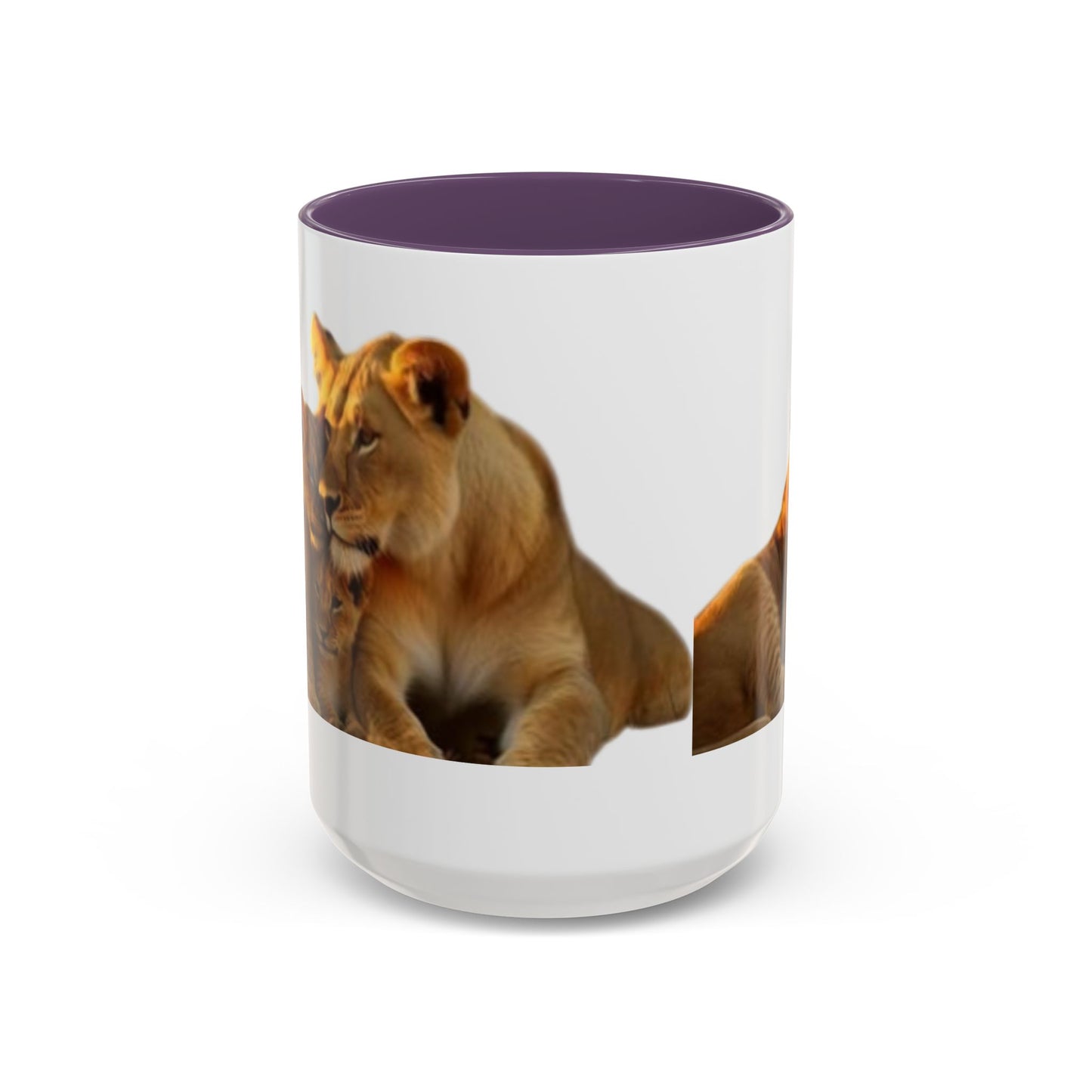 Lion Family Accent Coffee Mug - Perfect for Animal Lovers, Home Decor, Gifts, Wildlife Enthusiasts, Mother's Day