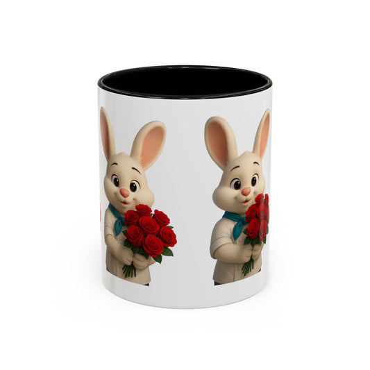 Cute Bunny Coffee Mug, Spring Gift, Valentine’s Day, Easter, Kitchen Decor, Gift for Animal Lovers, Floral Mug