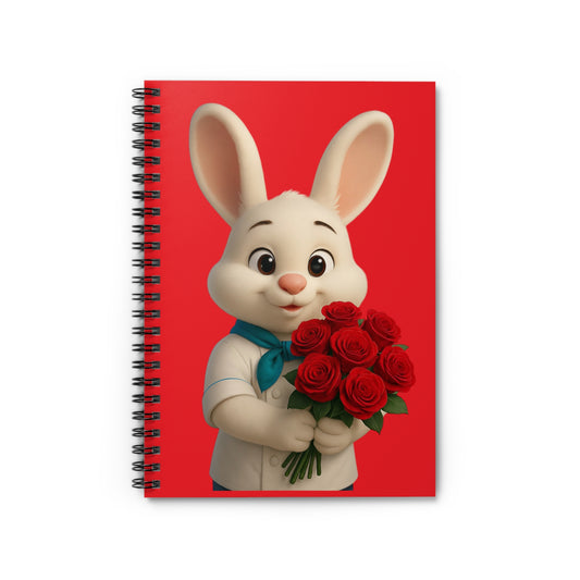 Cute Bunny Spiral Notebook for Kids, Floral Journal Gift, Back to School Supplies, Fun Stationery, Easter Gift Idea