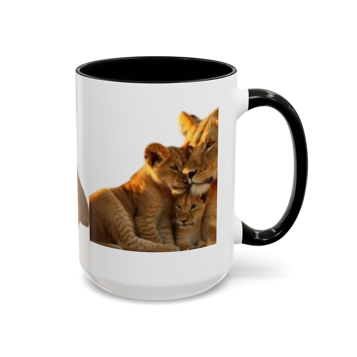 Lion Family Accent Coffee Mug - Perfect for Animal Lovers, Home Decor, Gifts, Wildlife Enthusiasts, Mother's Day