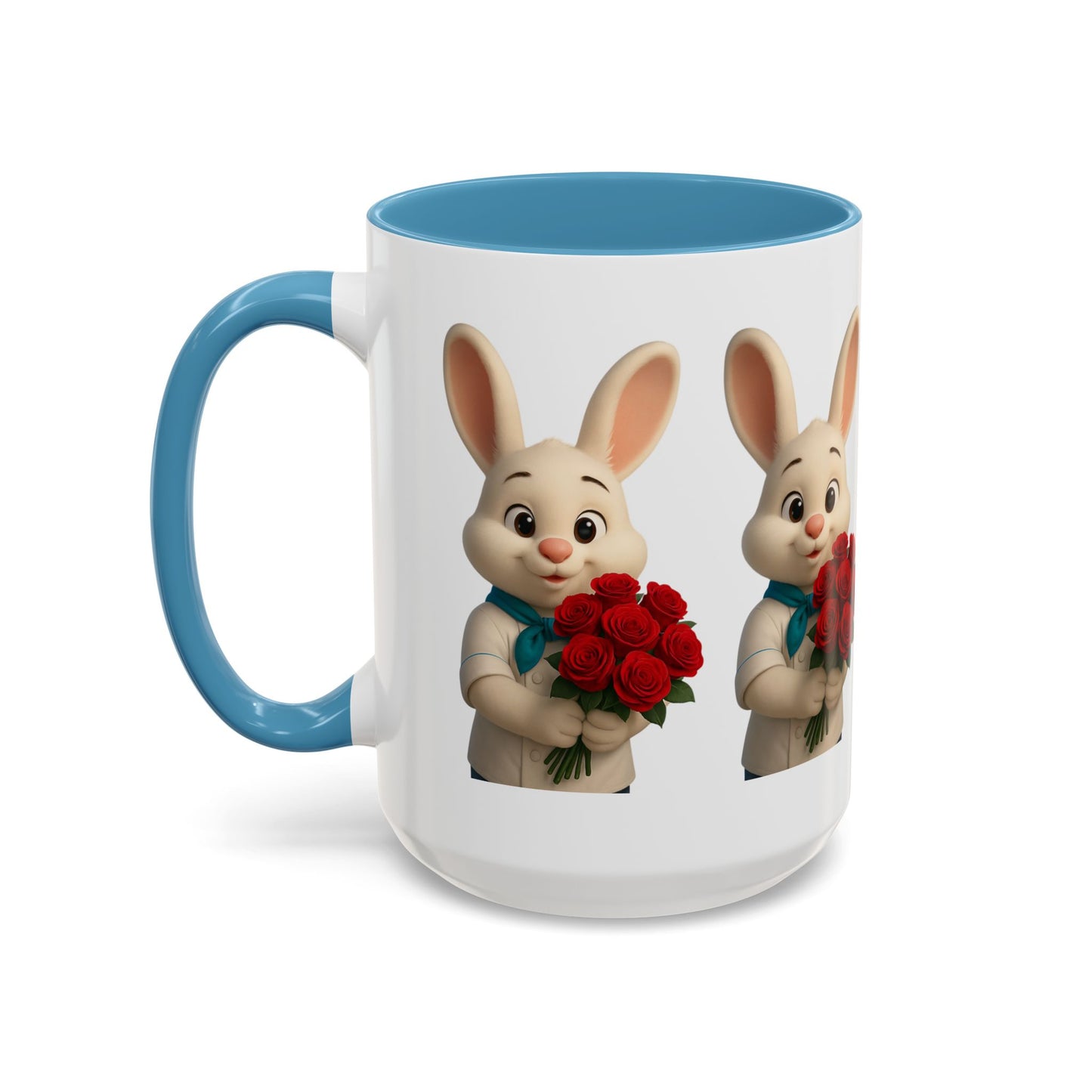 Cute Bunny Coffee Mug, Spring Gift, Valentine’s Day, Easter, Kitchen Decor, Gift for Animal Lovers, Floral Mug