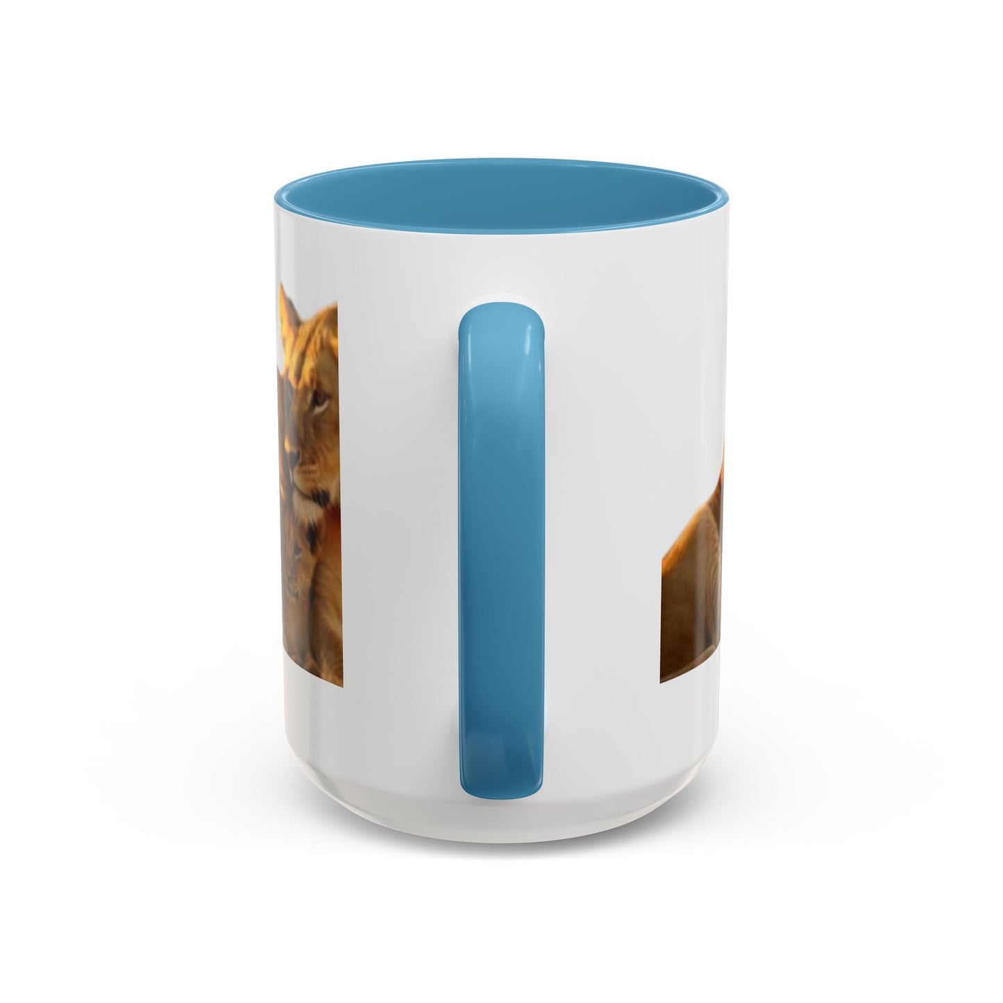 Lion Family Accent Coffee Mug - Perfect for Animal Lovers, Home Decor, Gifts, Wildlife Enthusiasts, Mother's Day