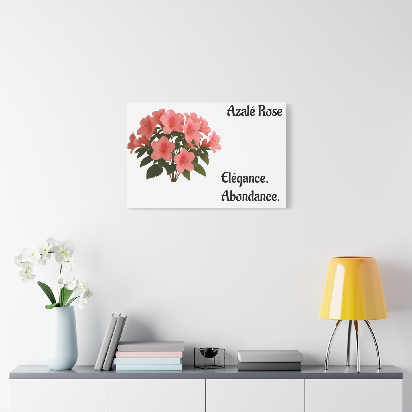 Elegant Azalea Rose Canvas Art, Floral Wall Decor, Home Decoration, Gifts for Her, Botanical Wall Art, Mother's Day Gift