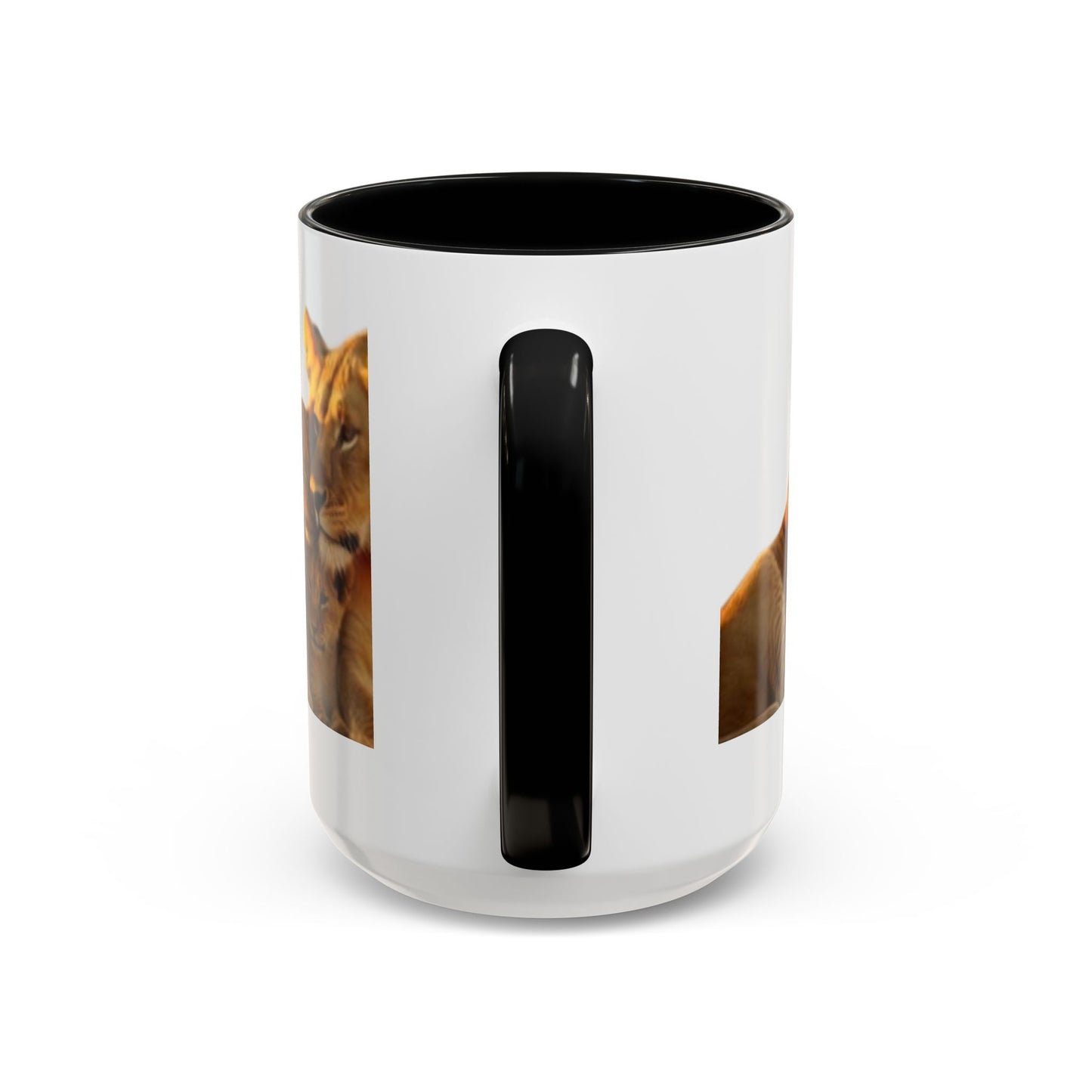 Lion Family Accent Coffee Mug - Perfect for Animal Lovers, Home Decor, Gifts, Wildlife Enthusiasts, Mother's Day