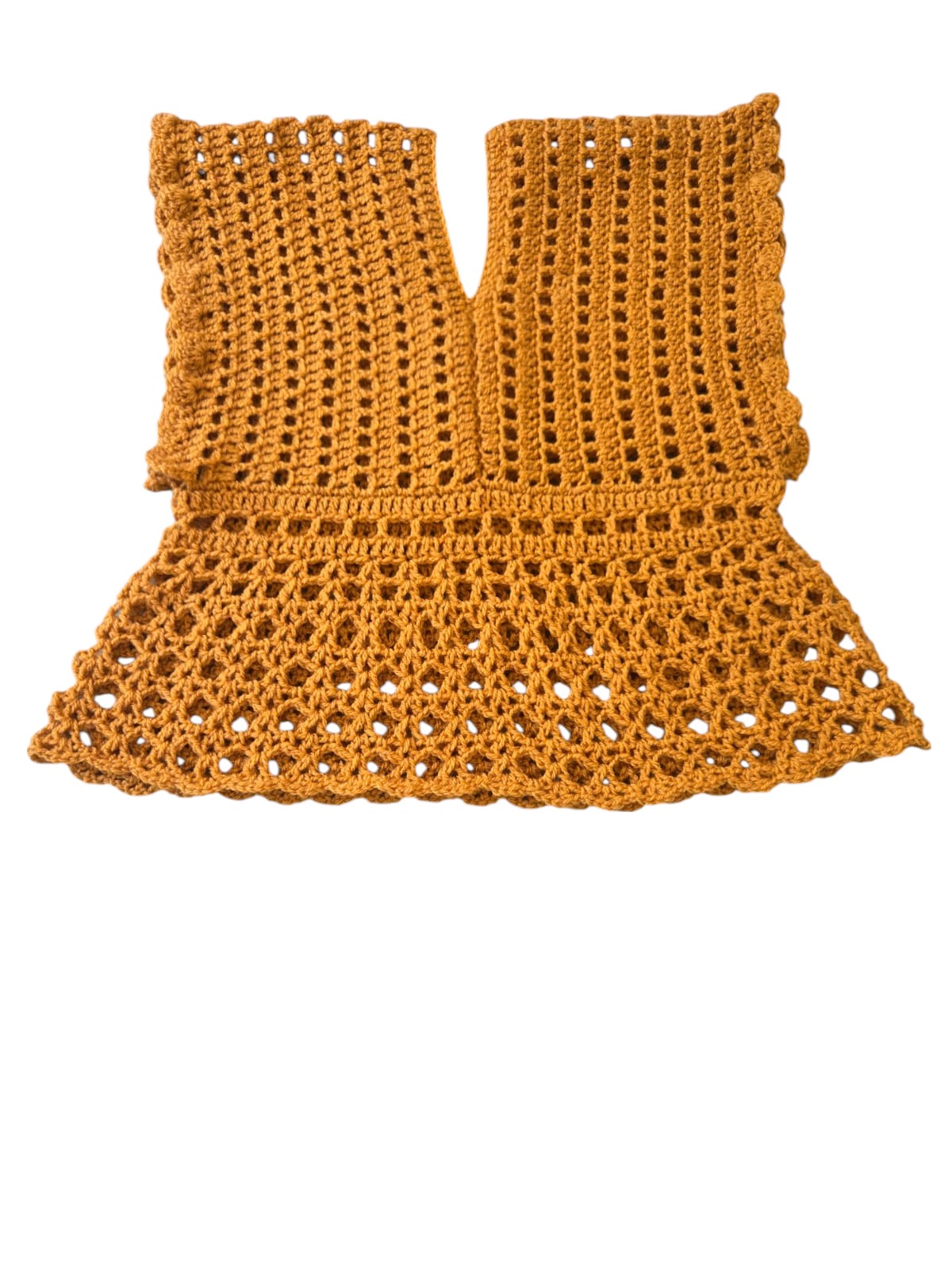 Top d'Été au Crochet – Jaune Or – Fait Main – Taille S